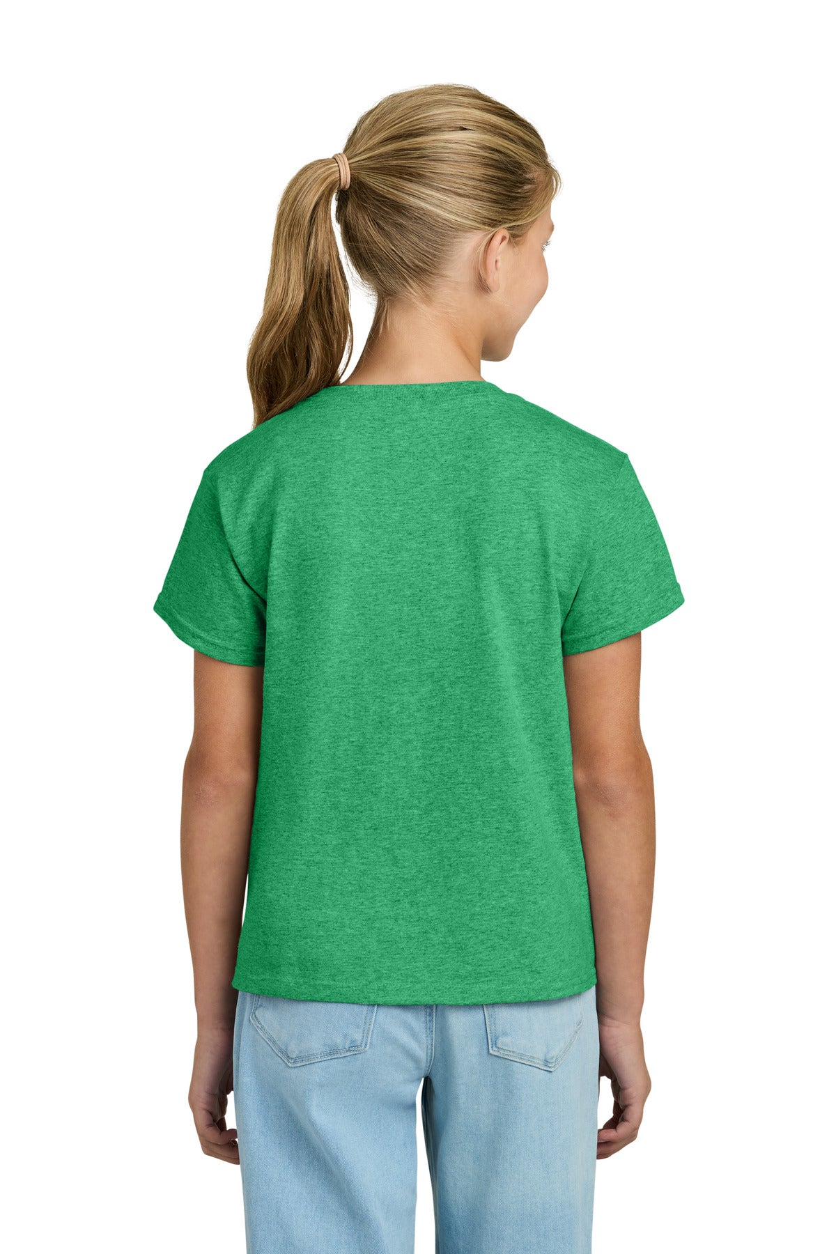 Gildan Youth Light Cotton Tee 3000B - Heather Irish Green - back