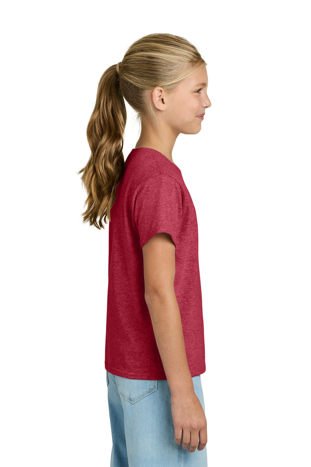 Gildan Youth Light Cotton Tee 3000B - Heather Red - side