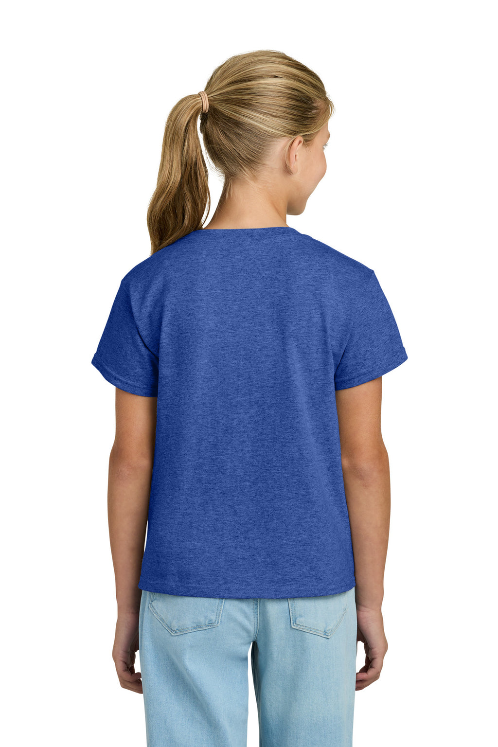 Gildan Youth Light Cotton Tee 3000B - Heather Royal - back