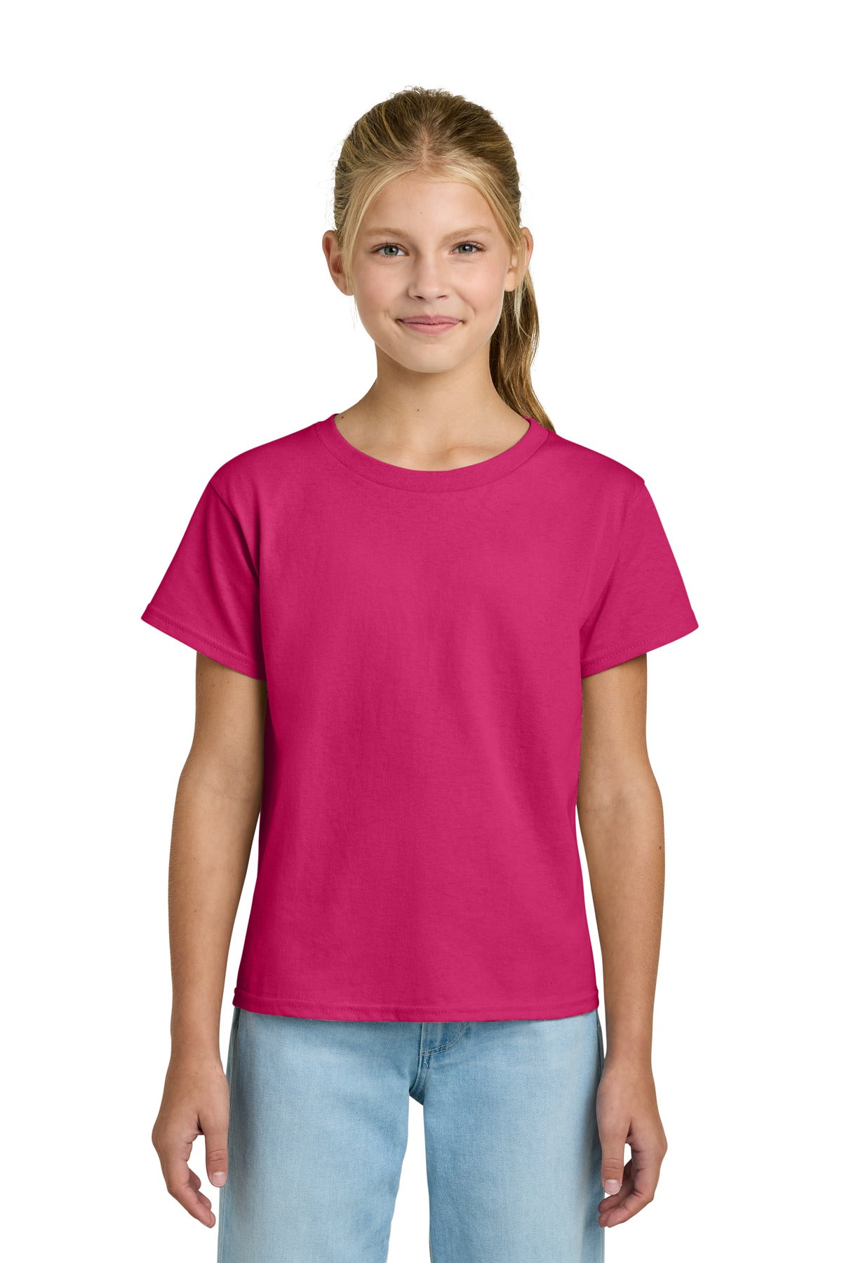 Gildan Youth Light Cotton Tee 3000B - Heliconia - front