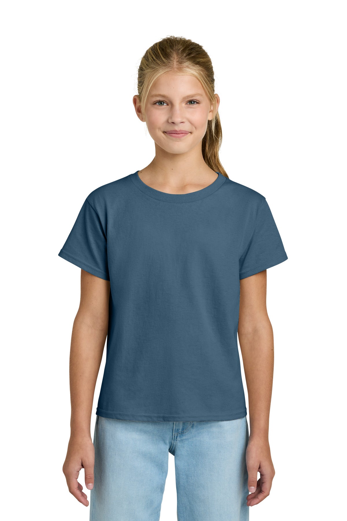 Gildan Youth Light Cotton Tee 3000B - Indigo Blue - front