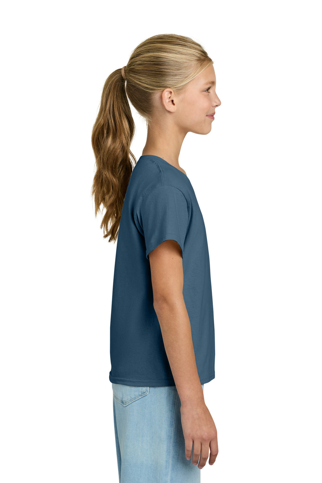 Gildan Youth Light Cotton Tee 3000B - Indigo Blue - side