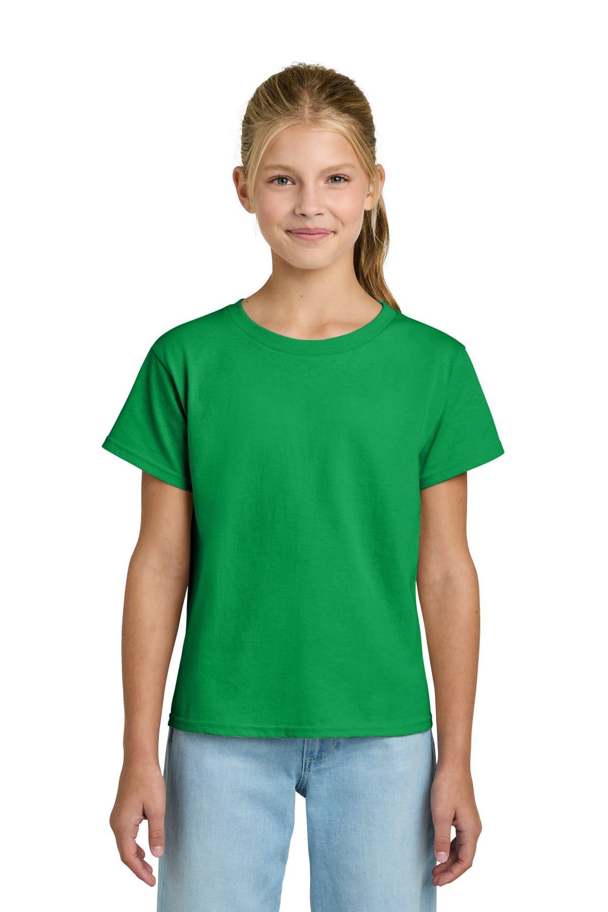Gildan Youth Light Cotton Tee 3000B - Irish Green - front