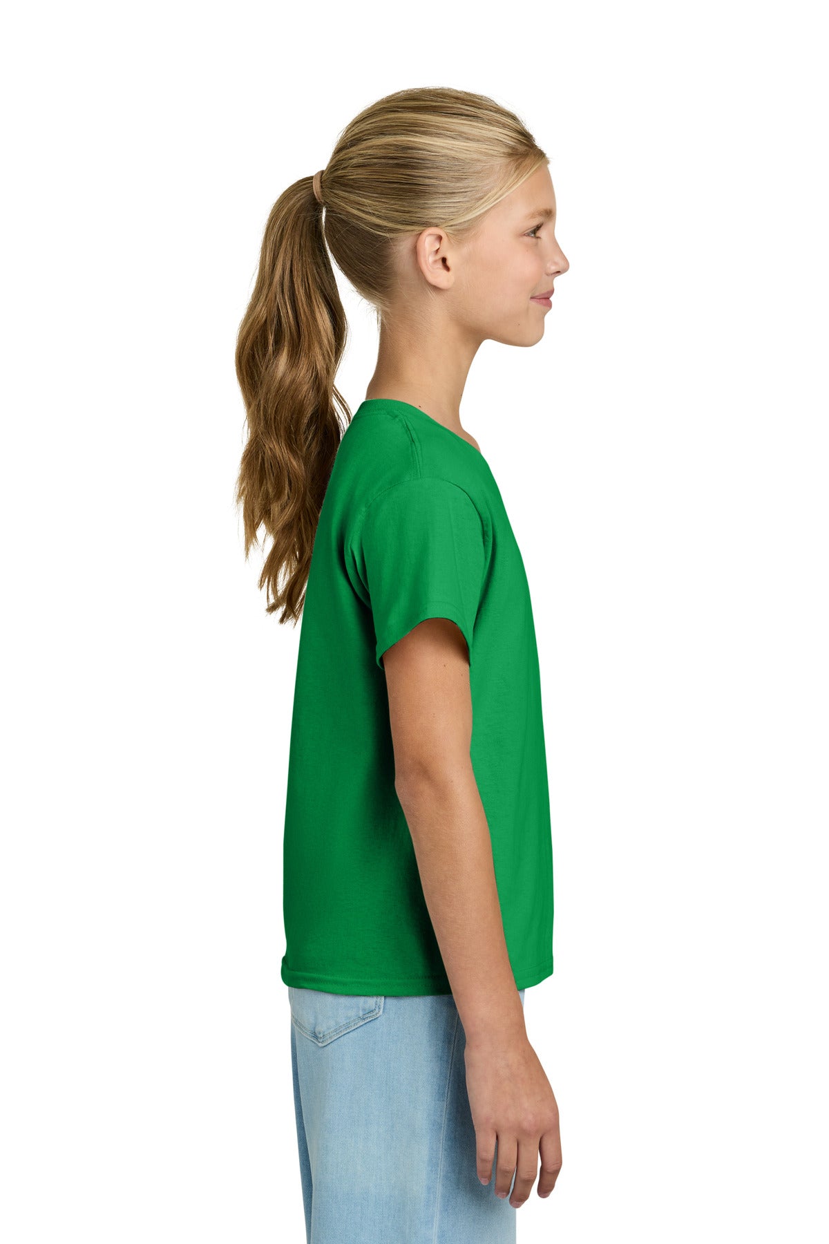Gildan Youth Light Cotton Tee 3000B - Irish Green - side