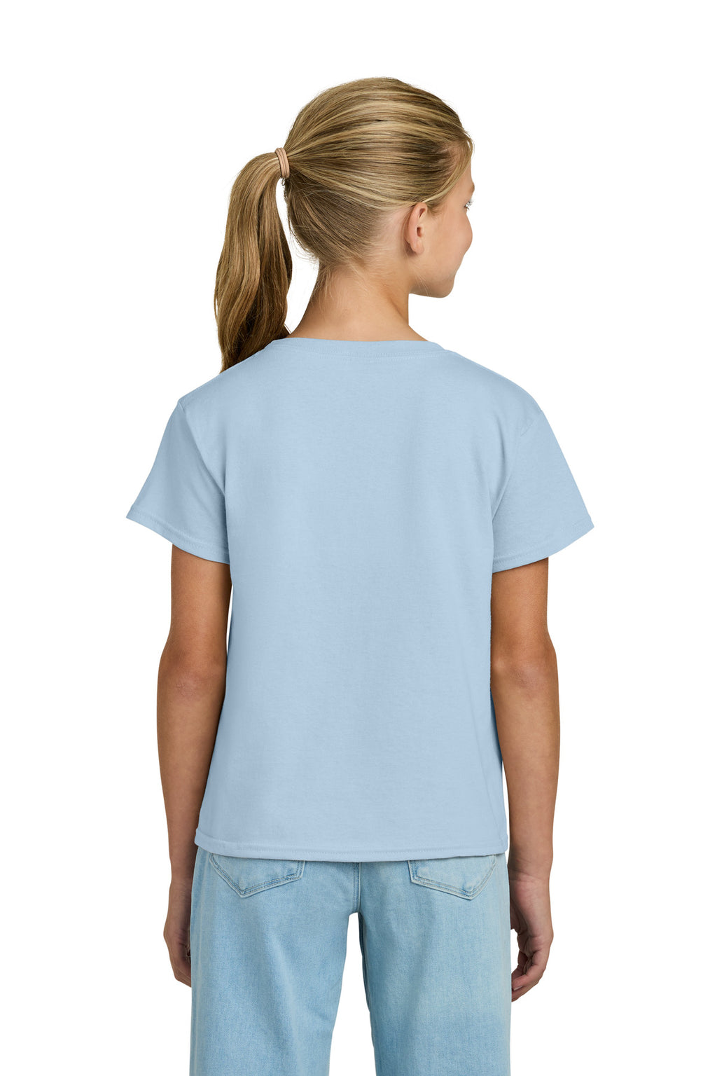Gildan Youth Light Cotton Tee 3000B - Light Blue - back