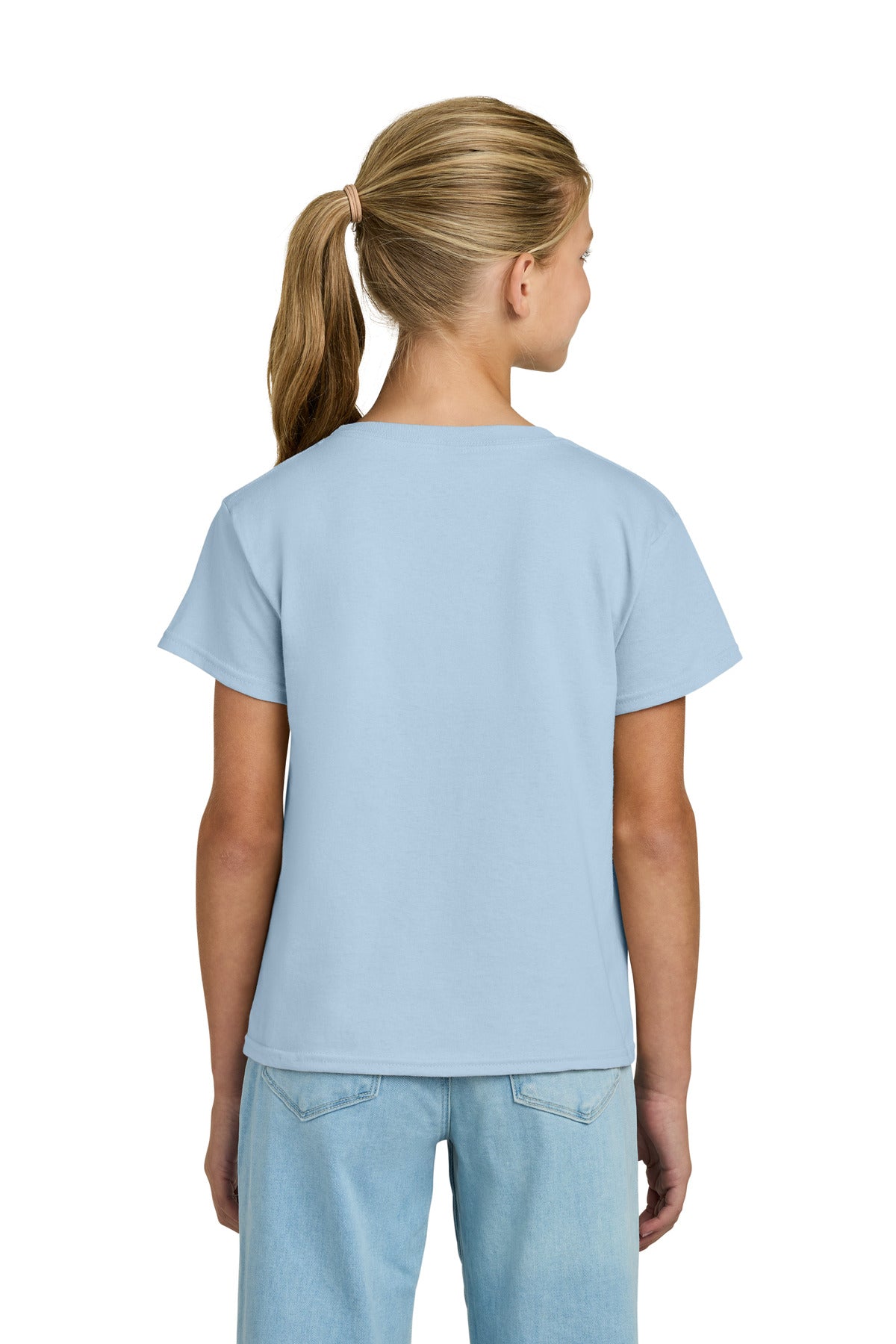 Gildan Youth Light Cotton Tee 3000B - Light Blue - back