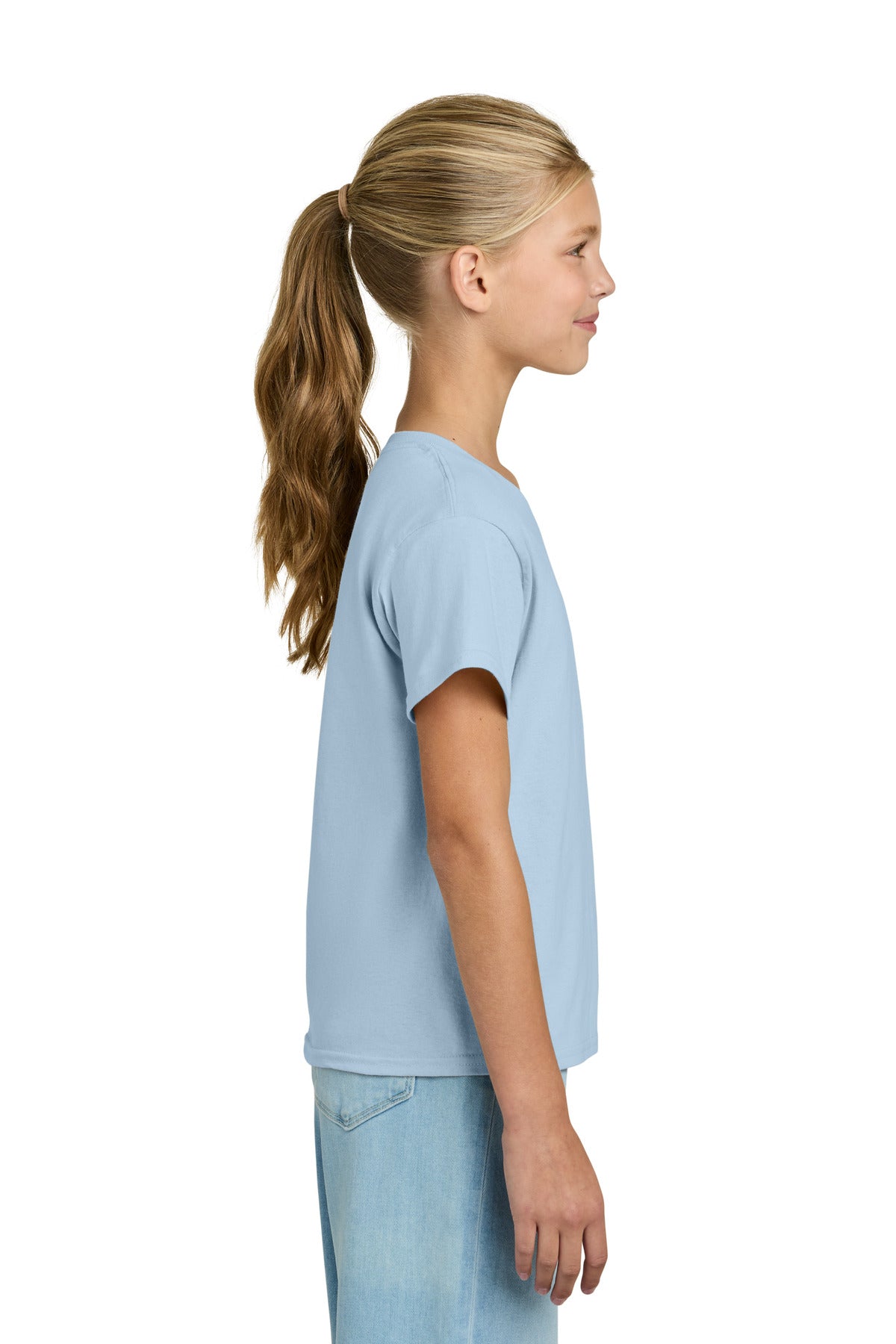 Gildan Youth Light Cotton Tee 3000B - Light Blue - side