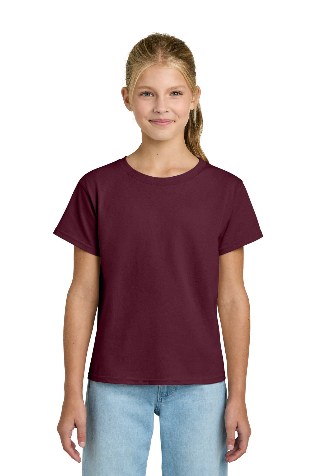 Gildan Youth Light Cotton Tee 3000B - Maroon - front