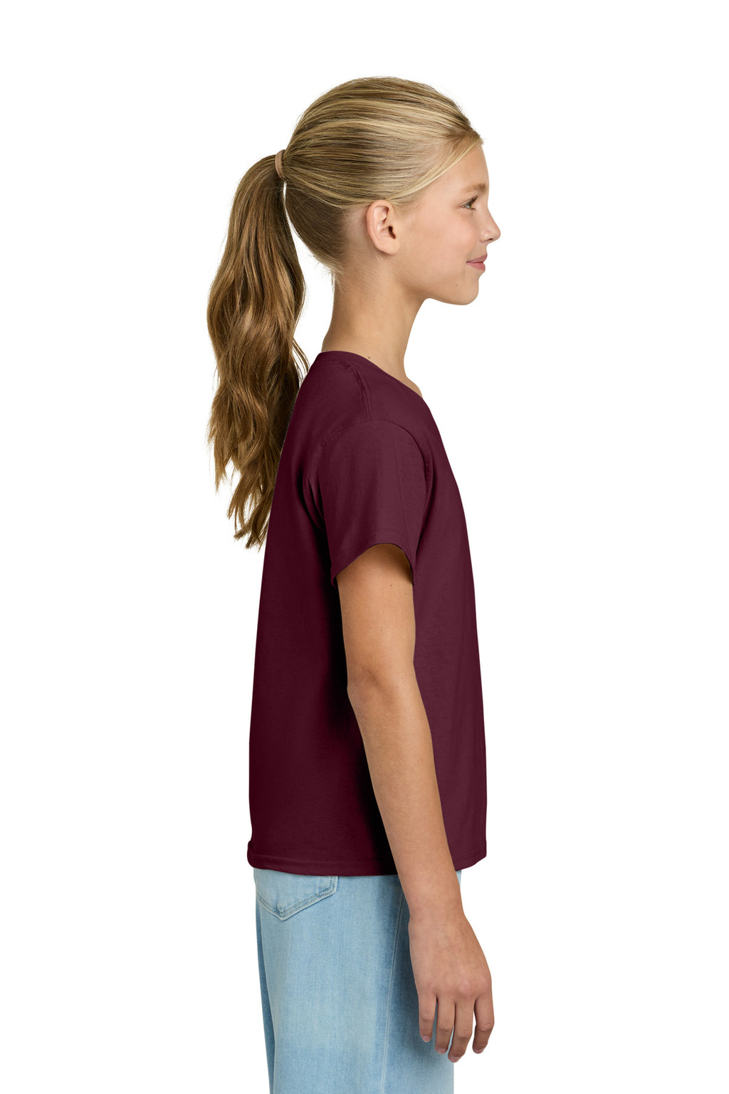 Gildan Youth Light Cotton Tee 3000B - Maroon - side