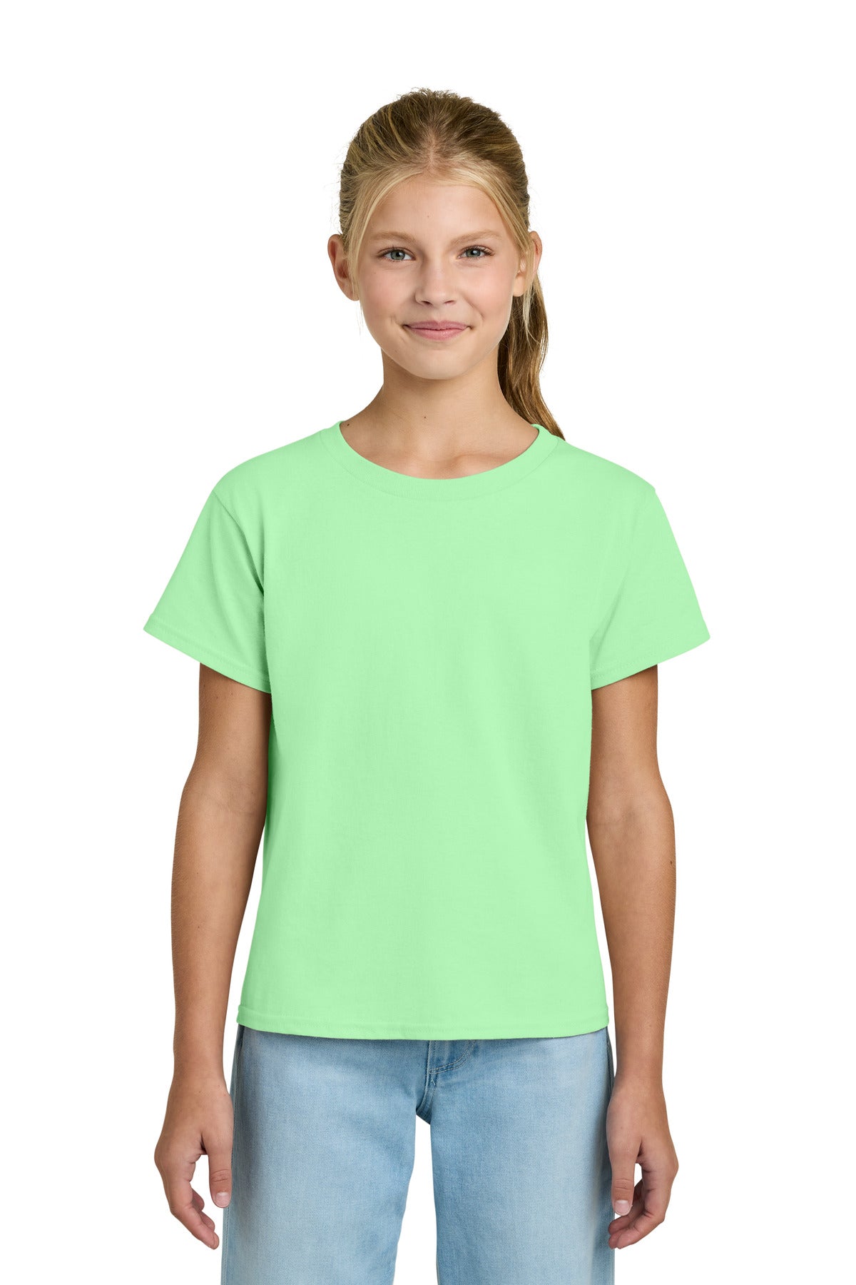 Gildan Youth Light Cotton Tee 3000B - Mint Green - front