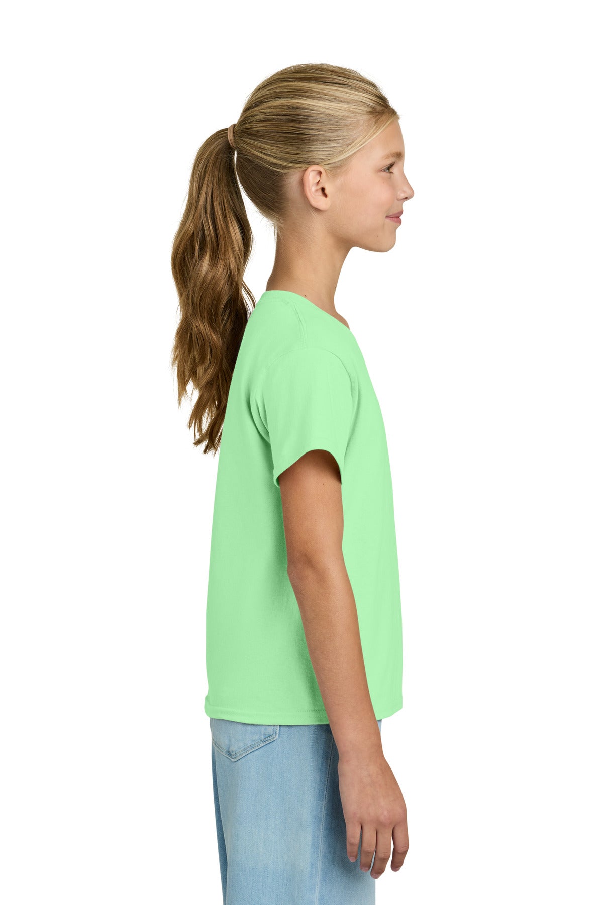 Gildan Youth Light Cotton Tee 3000B - Mint Green - side