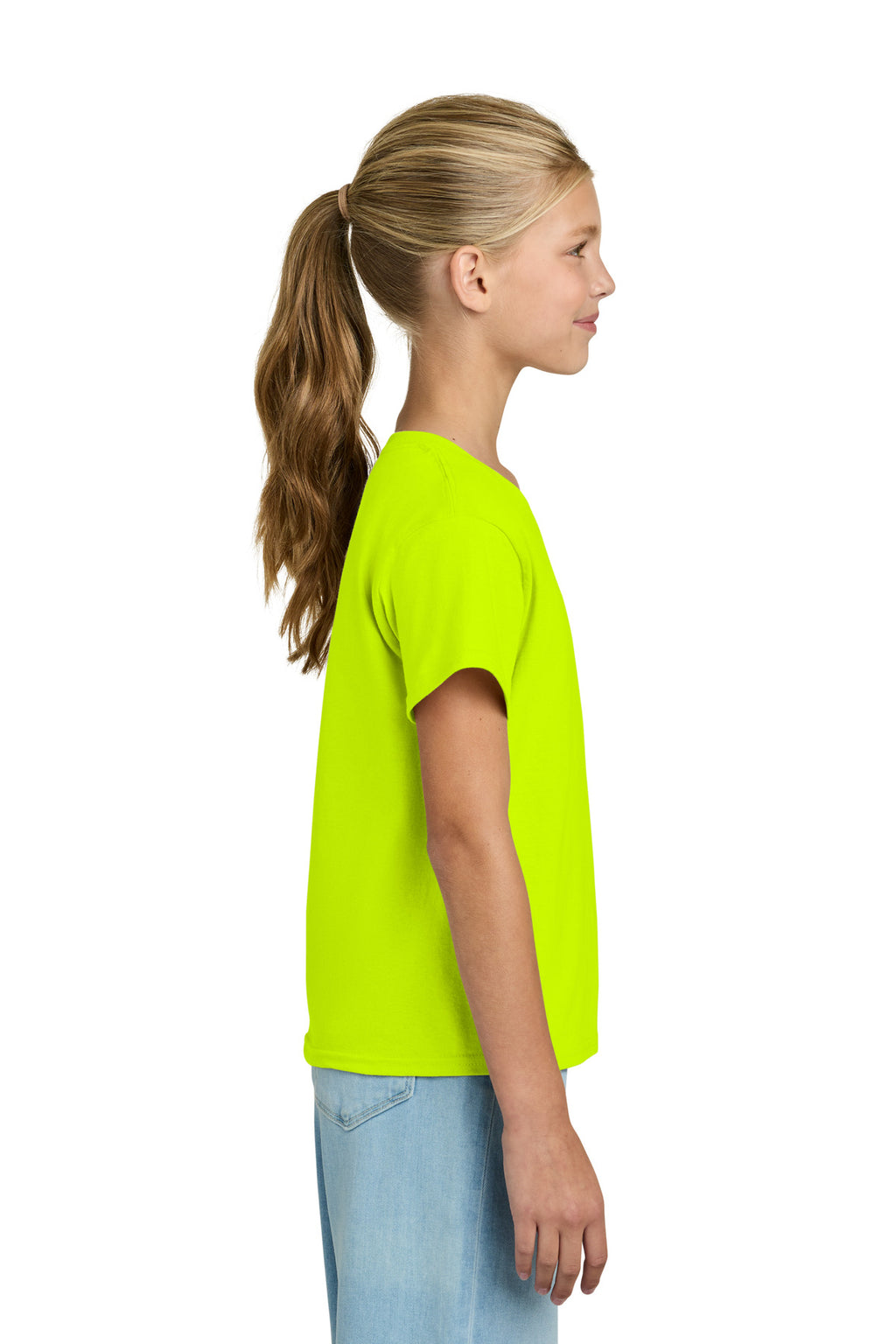 Gildan Youth Light Cotton Tee 3000B - Safety Green - side