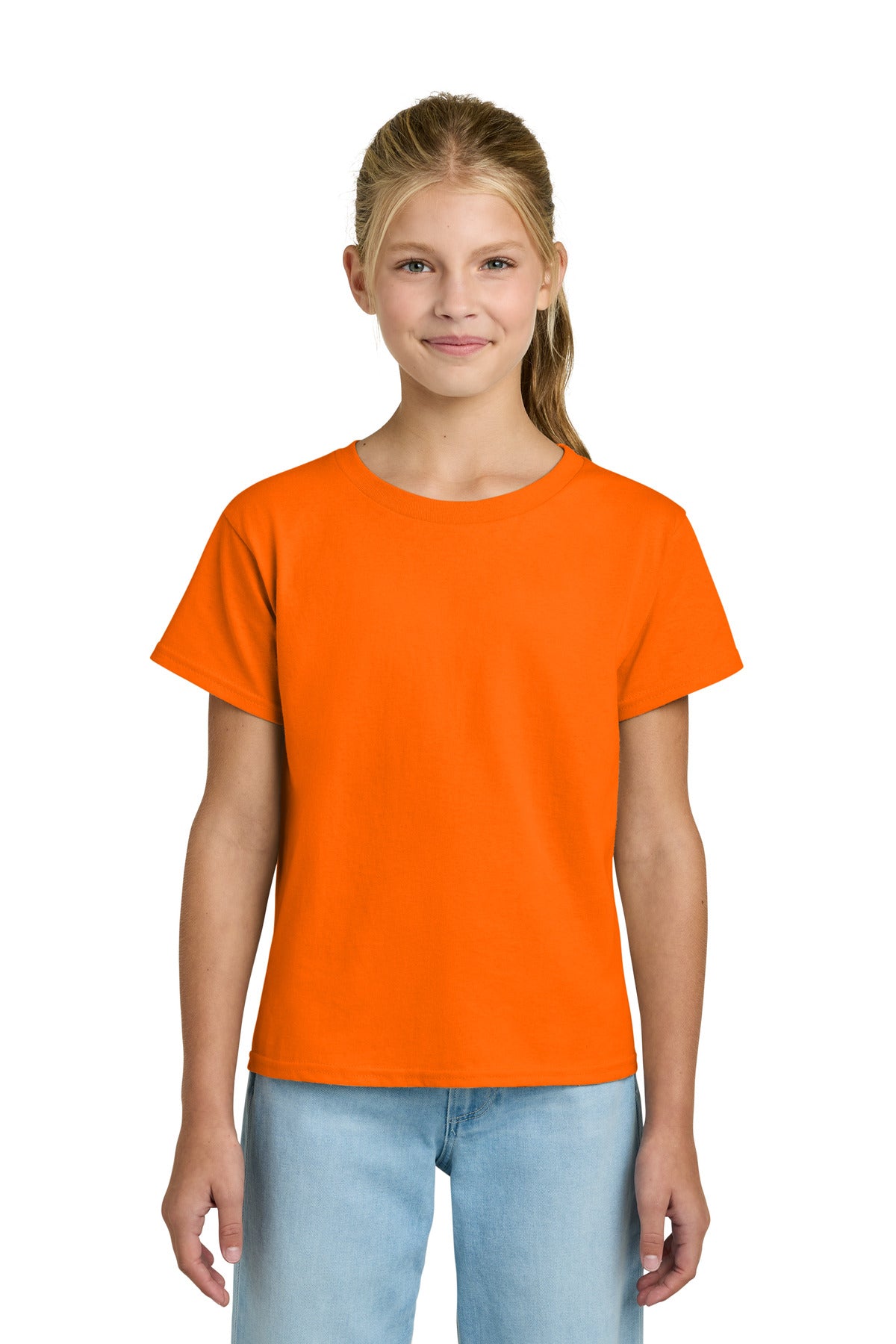 Gildan Youth Light Cotton Tee 3000B - S. Orange - front