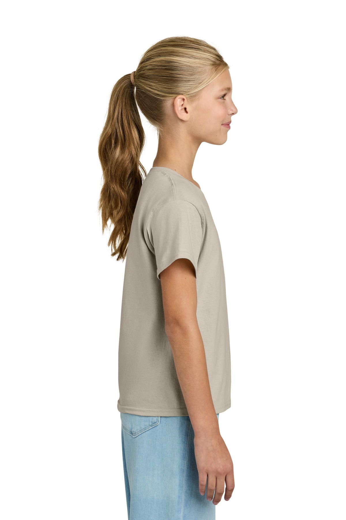 Gildan Youth Light Cotton Tee 3000B - Sand - side
