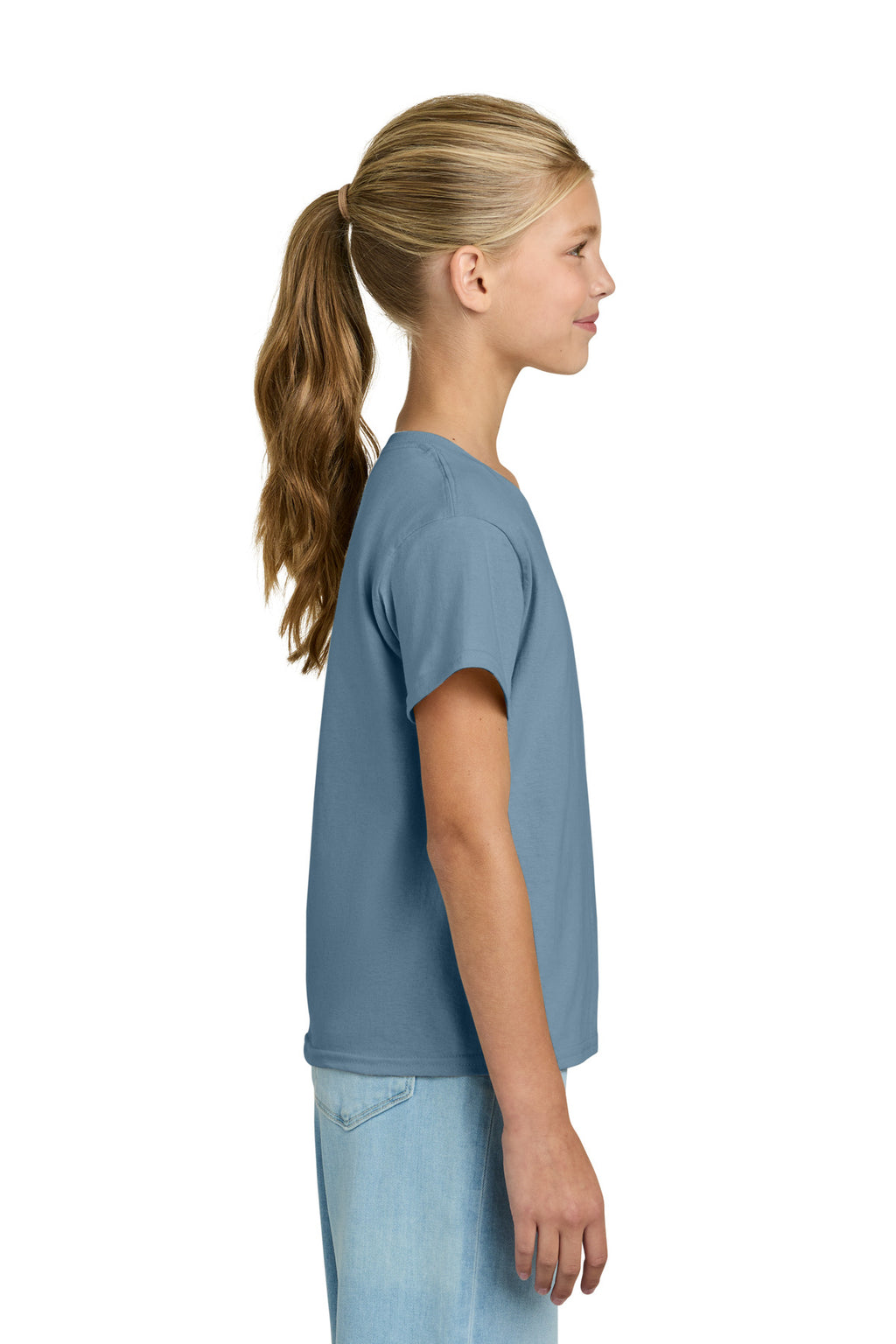 Gildan Youth Light Cotton Tee 3000B - Stone Blue - side