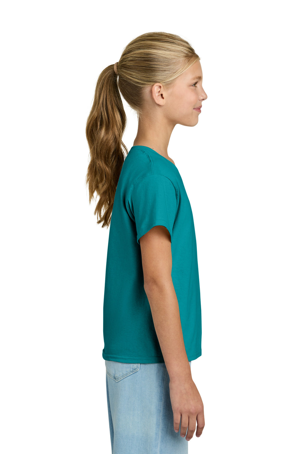 Gildan Youth Light Cotton Tee 3000B - Tropical Blue - side