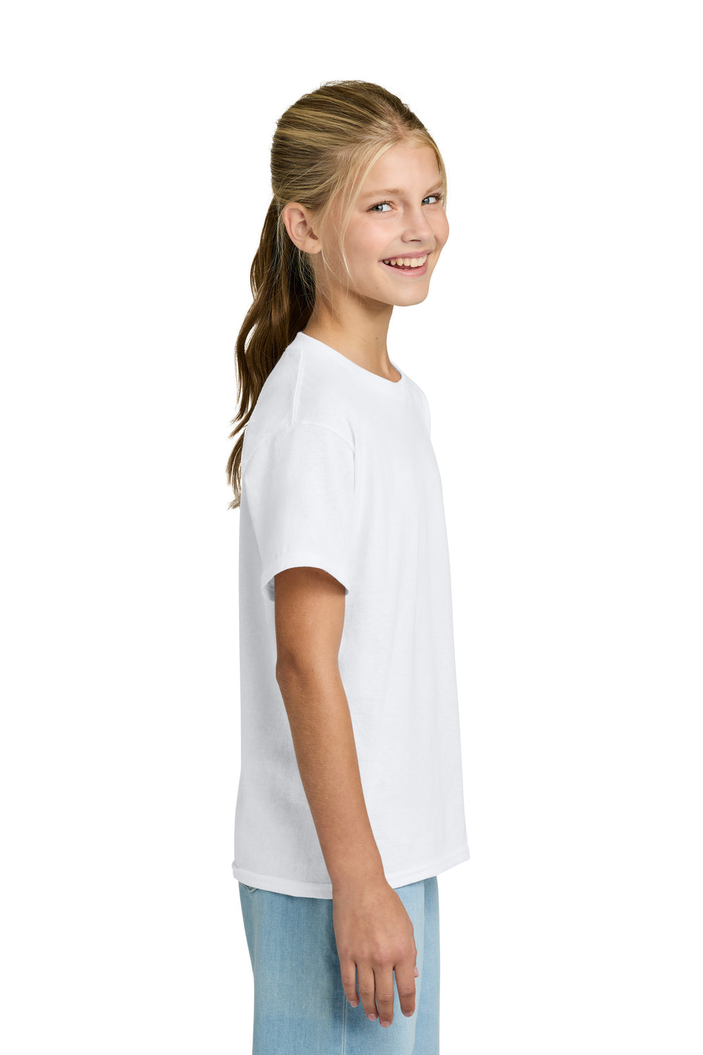 Gildan Youth Light Cotton Tee 3000B - White - side