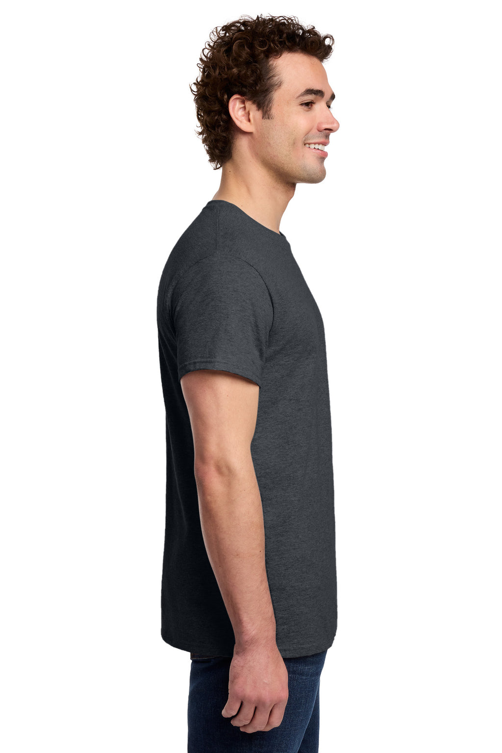 Gildan Light Cotton Tee 3000 - Dark Heather - side