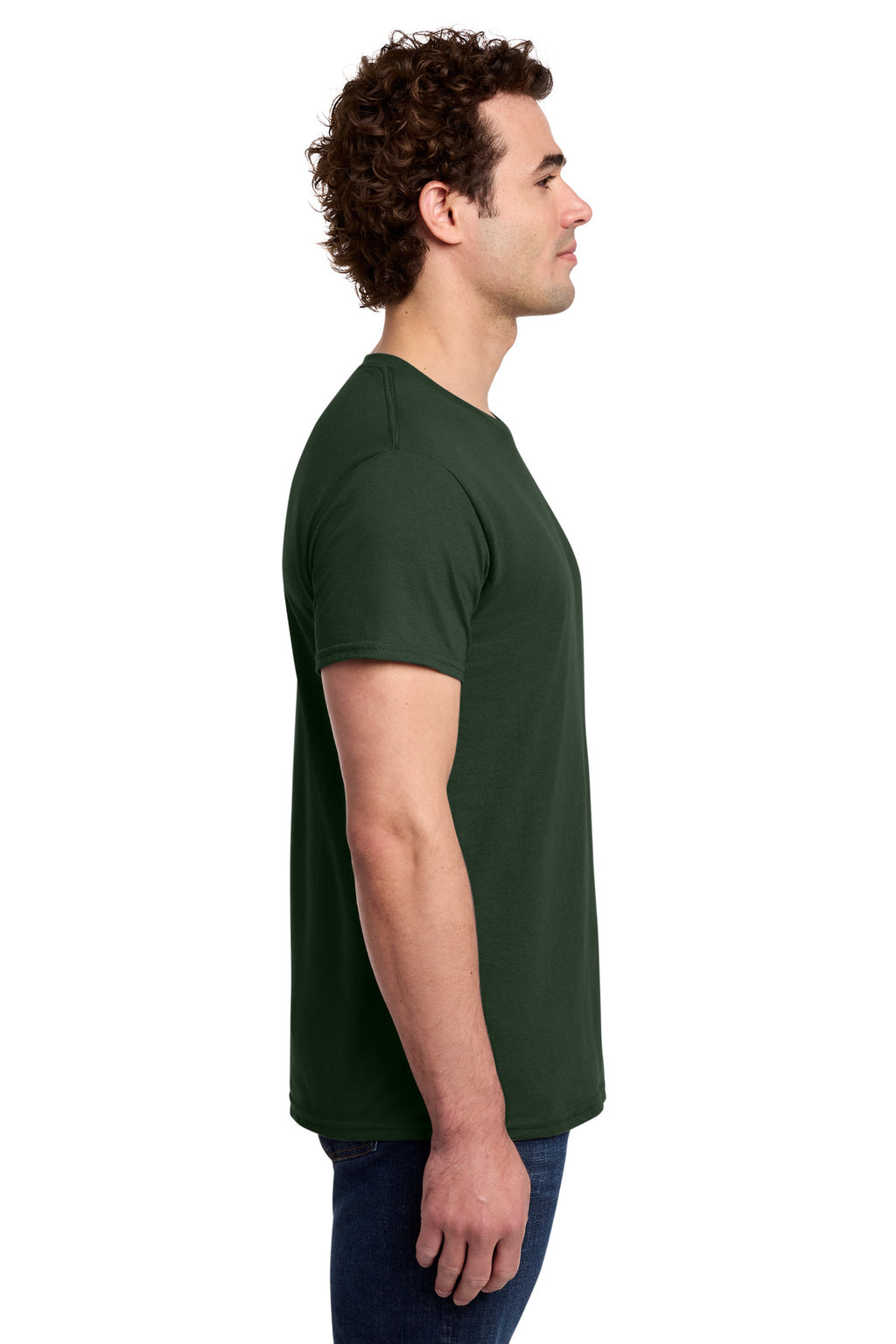 Gildan Light Cotton Tee 3000 - Forest Green - side
