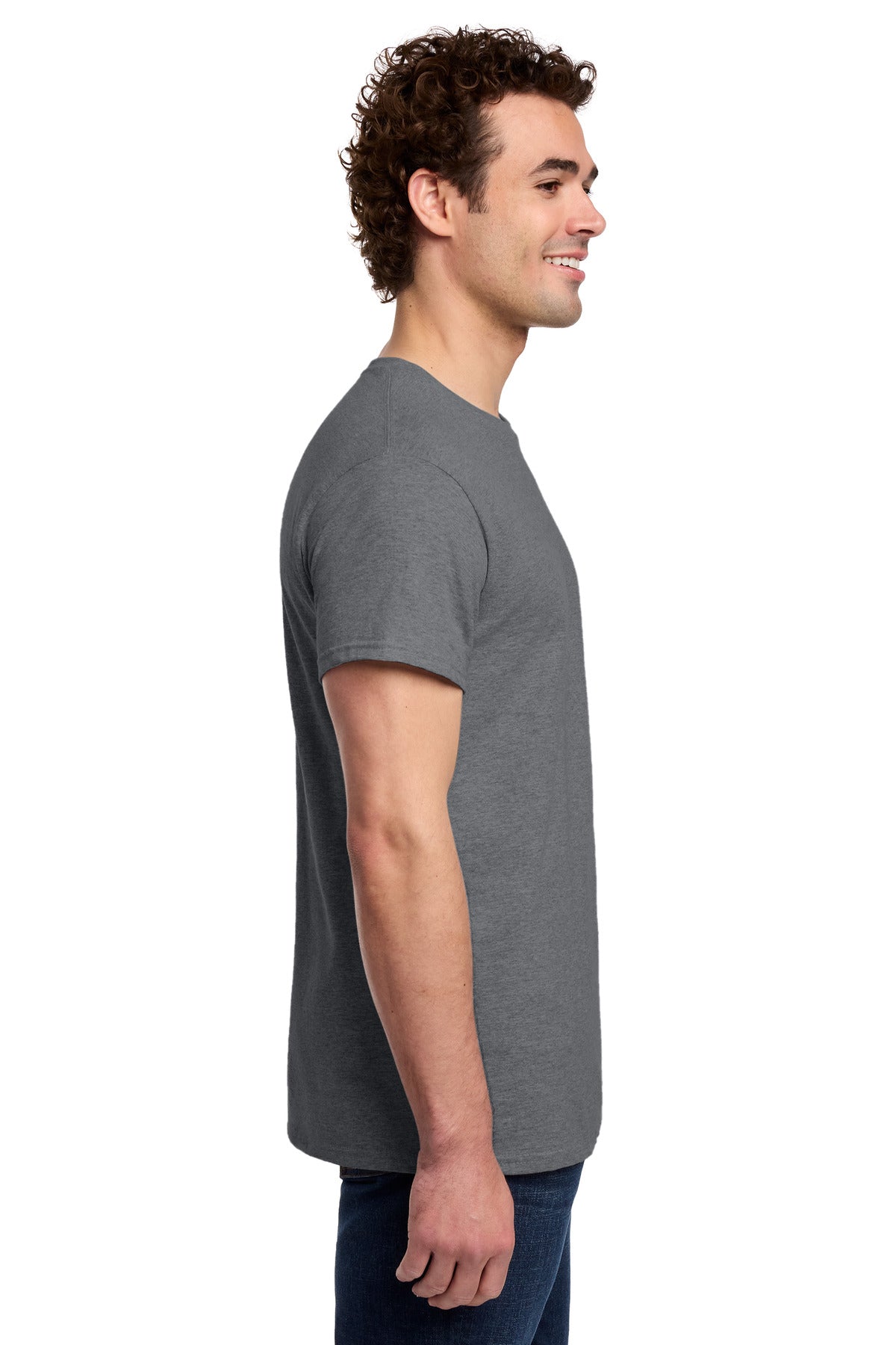 Gildan Light Cotton Tee 3000 - Graphite Heather - side