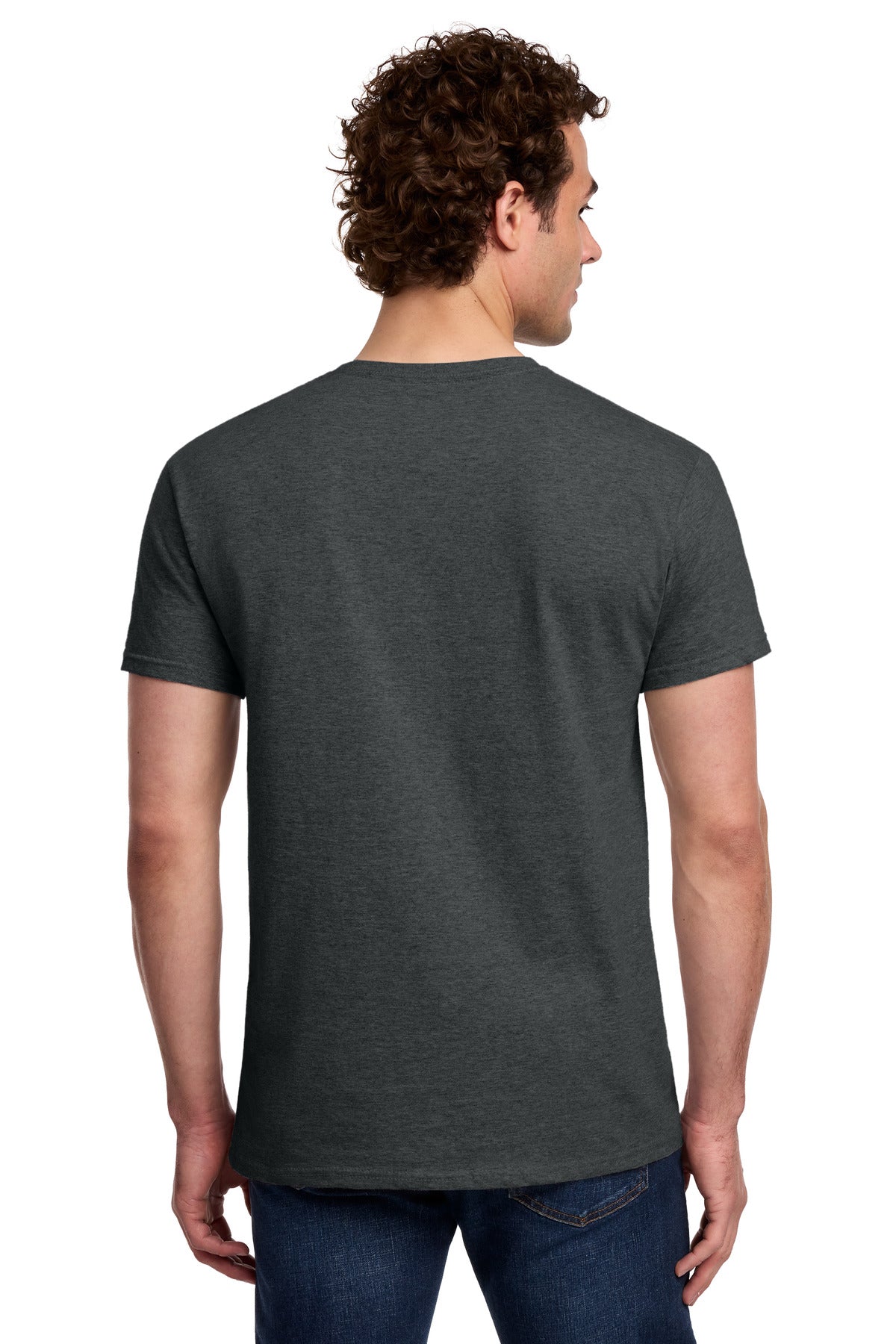 Gildan Light Cotton Tee 3000 - Heather Dark Grey - back