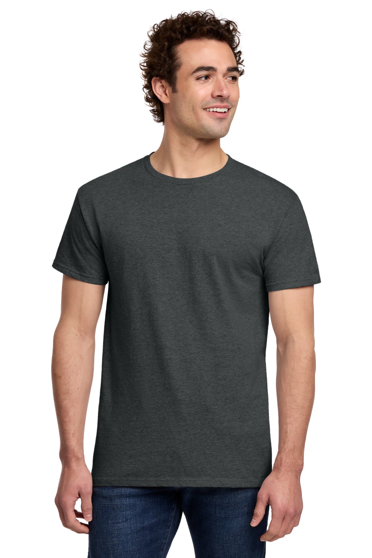 Gildan Light Cotton Tee 3000 - Heather Dark Grey - front