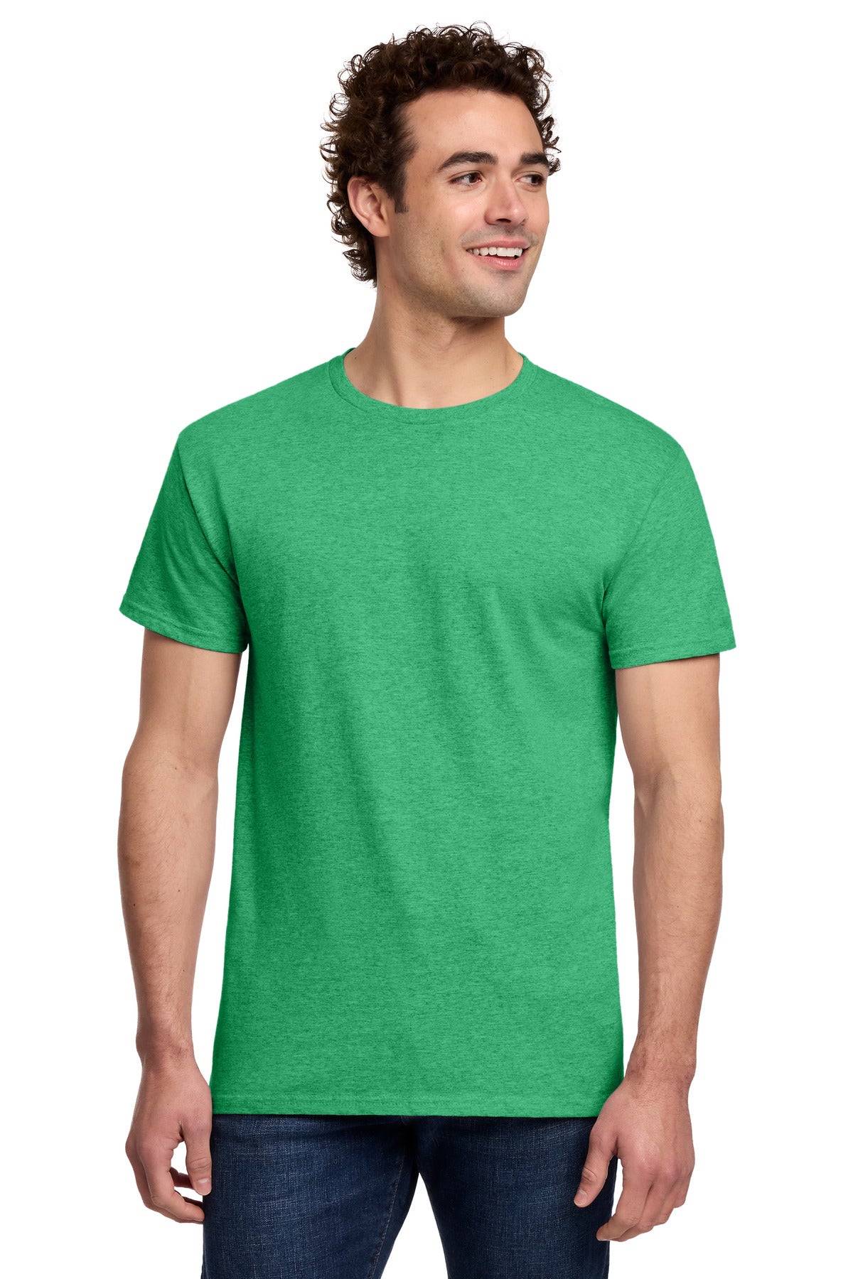 Gildan Light Cotton Tee 3000 - Heather Irish Green - front
