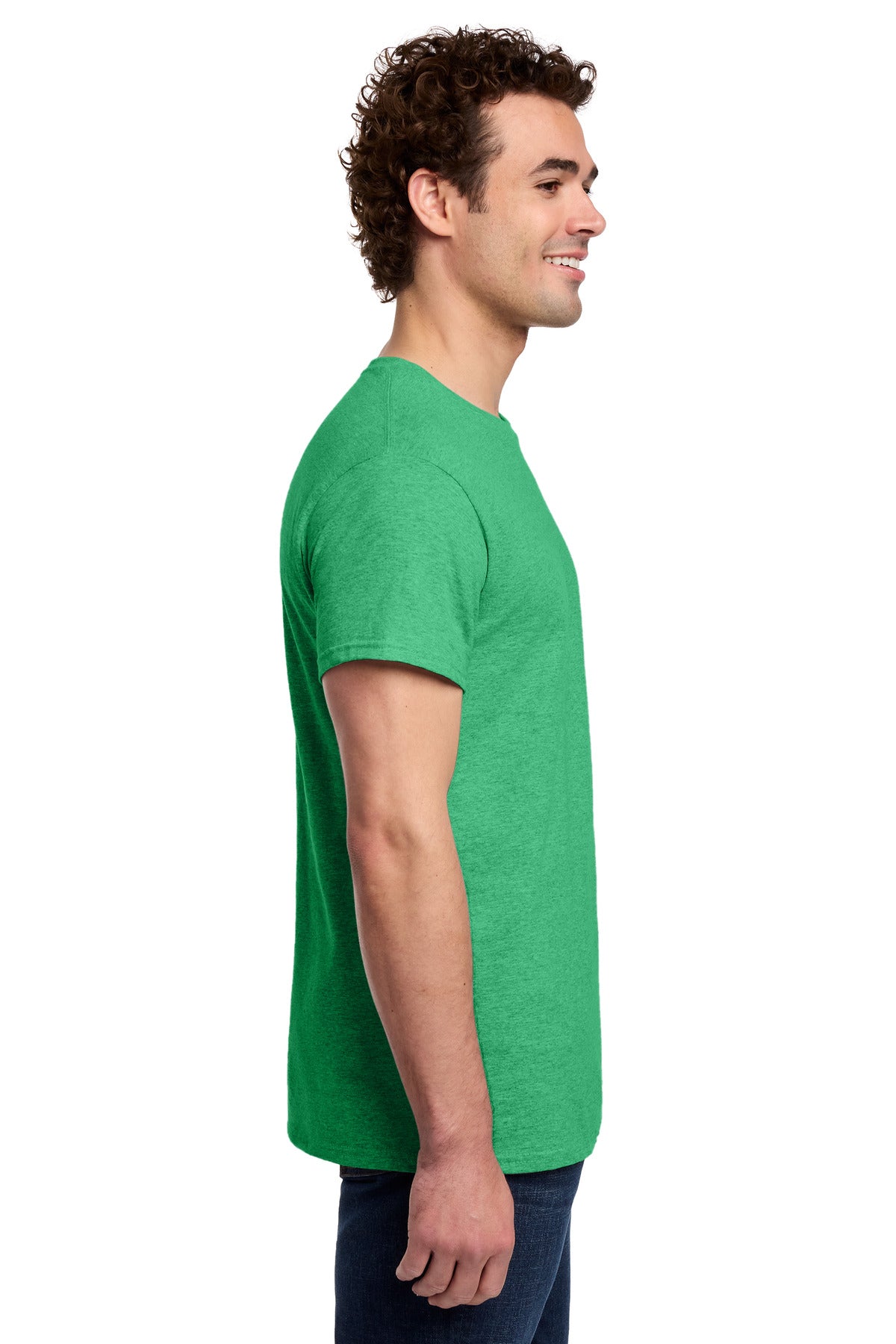 Gildan Light Cotton Tee 3000 - Heather Irish Green - side