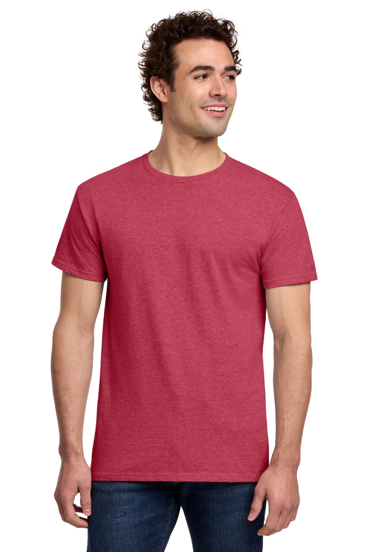Gildan Light Cotton Tee 3000 - Heather Red - front