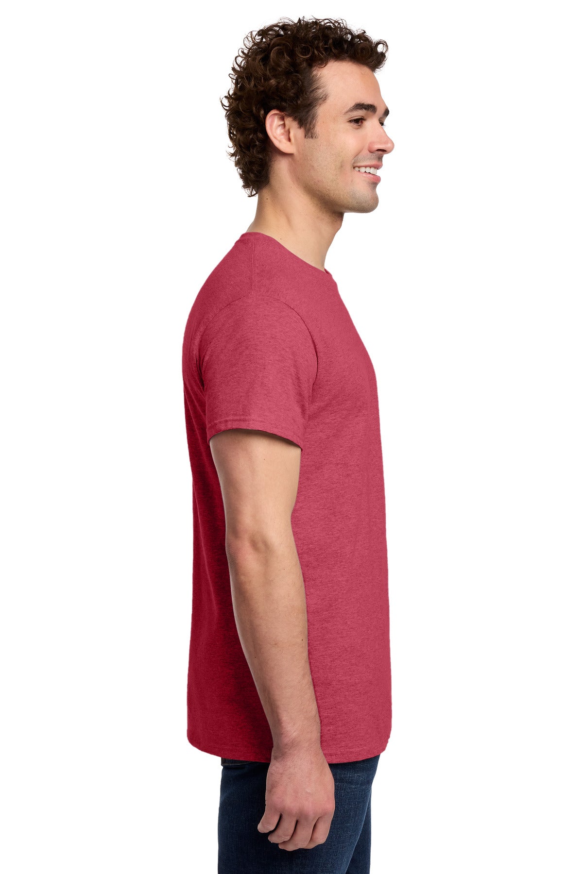 Gildan Light Cotton Tee 3000 - Heather Red - side