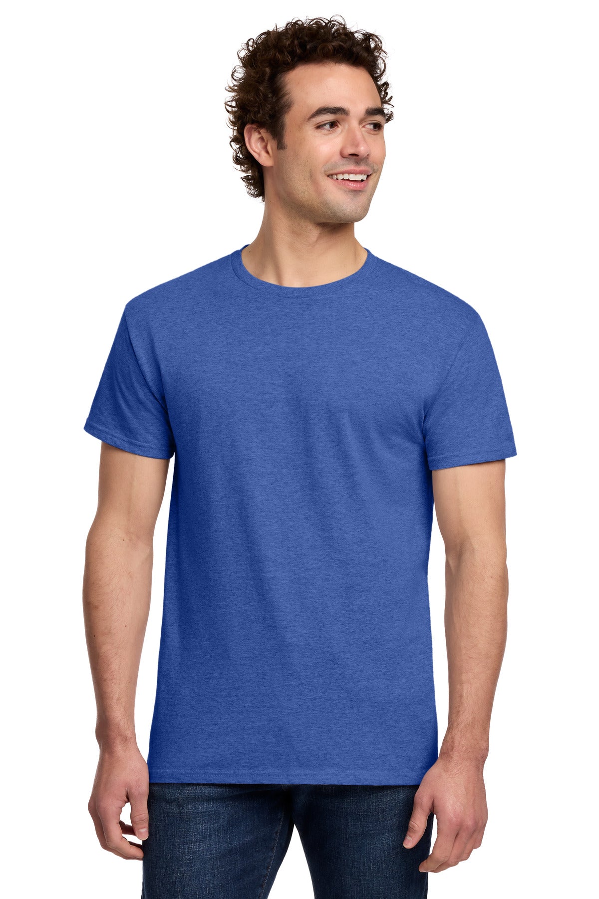 Gildan Light Cotton Tee 3000 - Heather Royal - front