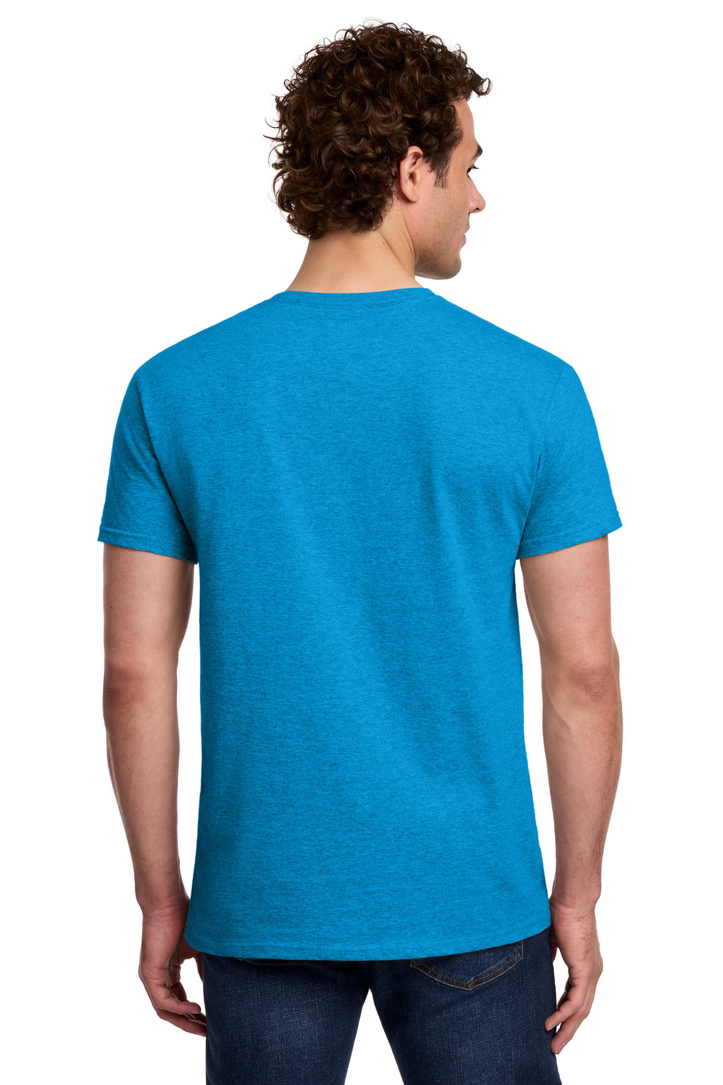 Gildan Light Cotton Tee 3000 - Heather Sapphire - back