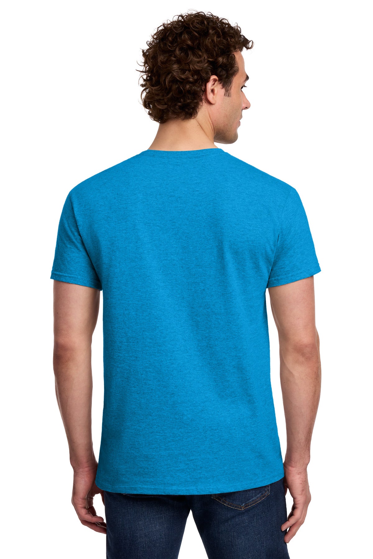 Gildan Light Cotton Tee 3000 - Heather Sapphire - back