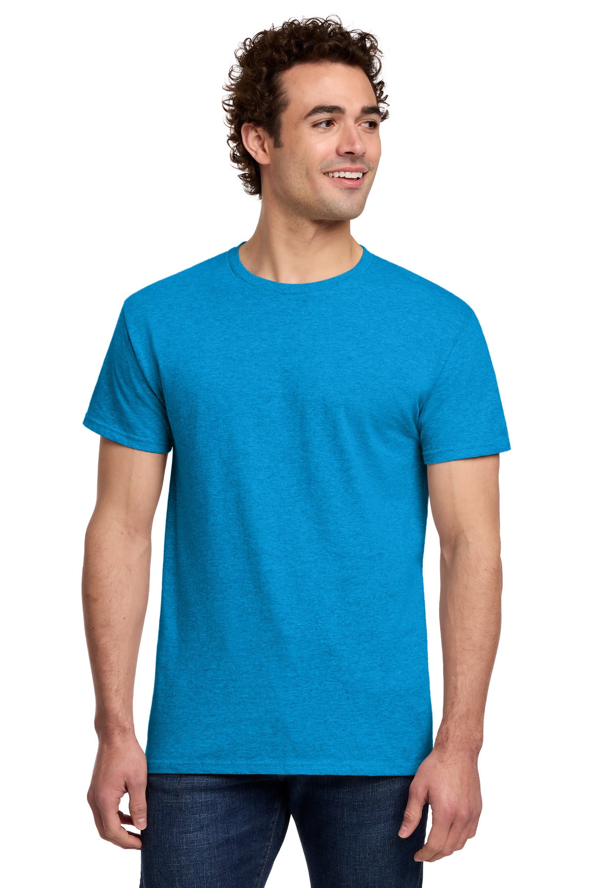 Gildan Light Cotton Tee 3000 - Heather Sapphire - front