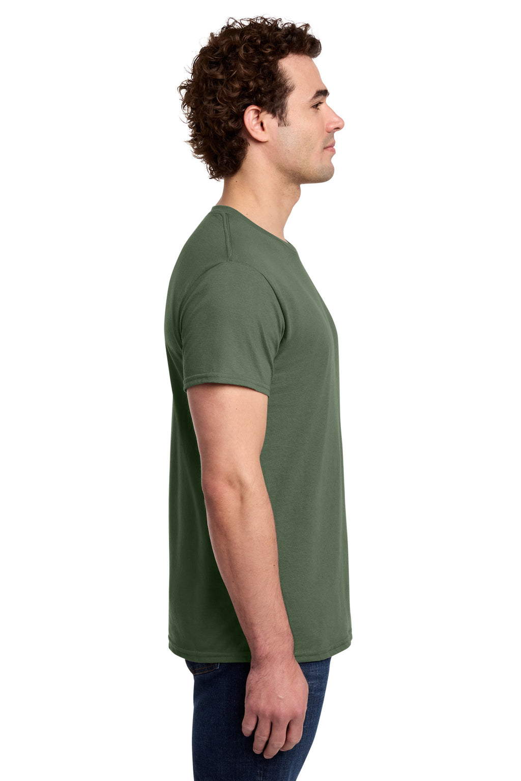 Gildan Light Cotton Tee 3000 - Military Green - side
