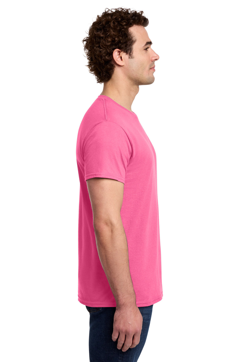 Gildan Light Cotton Tee 3000 - Safety Pink - side
