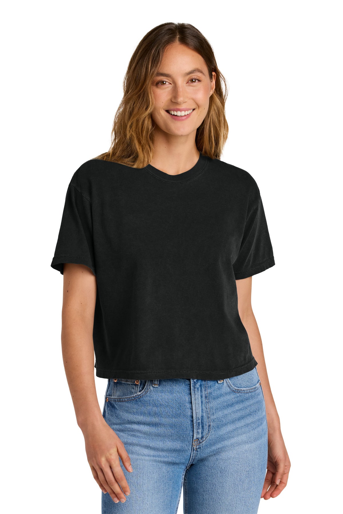 Comfort Colors Women's Heavyweight Boxy Tee 3023CL - Black - front