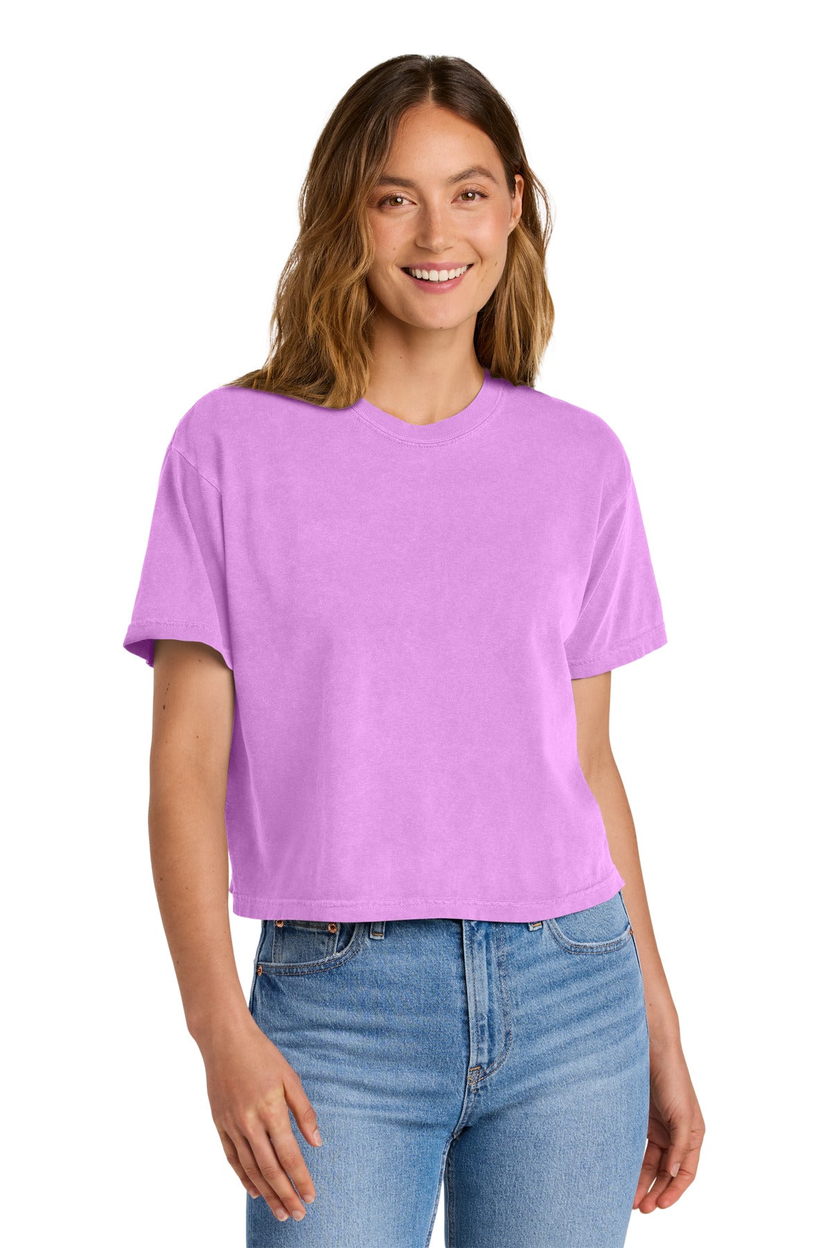 Comfort Colors Women's Heavyweight Boxy Tee 3023CL - Neon Violet - front