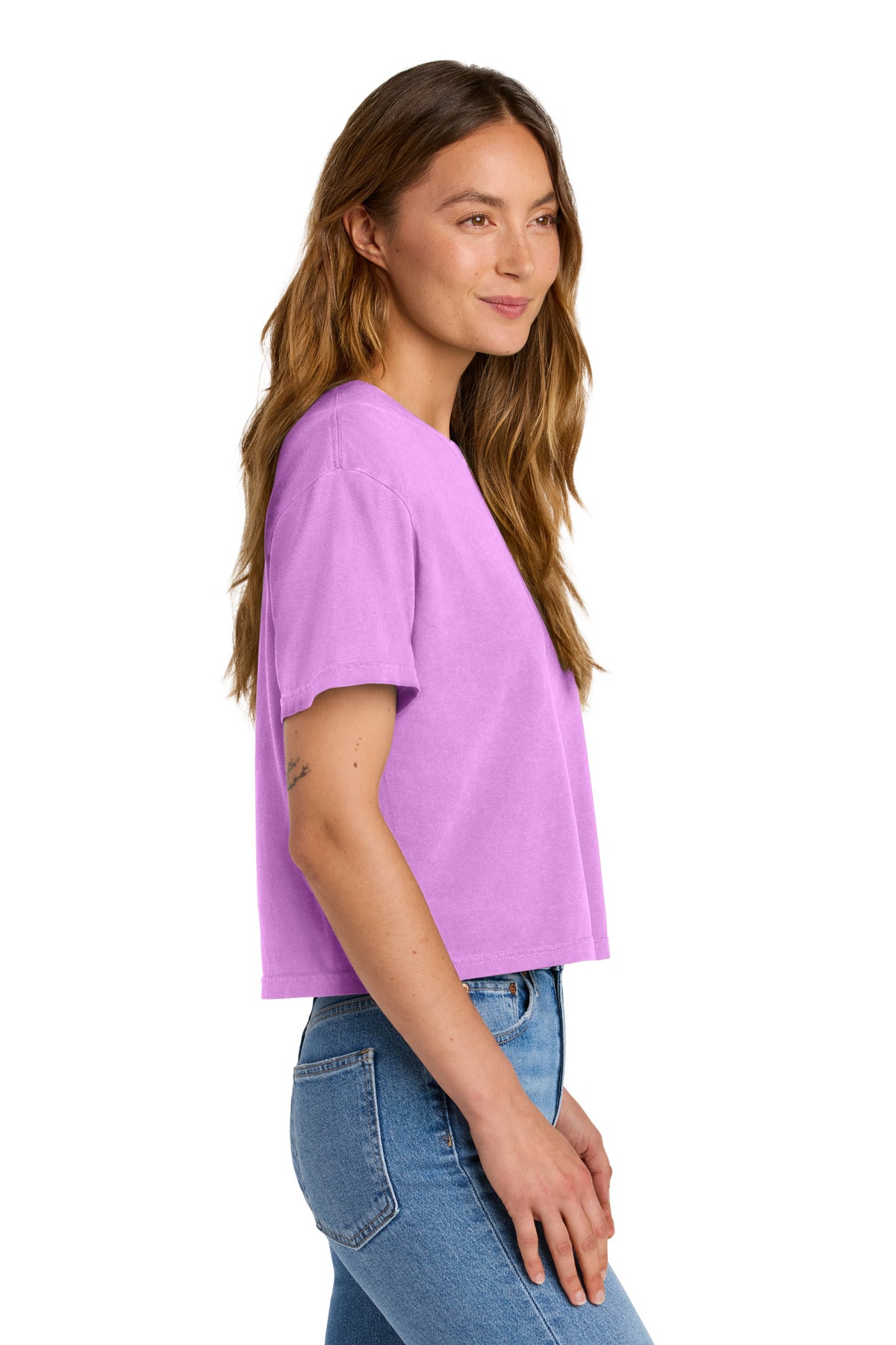 Comfort Colors Women's Heavyweight Boxy Tee 3023CL - Neon Violet - side