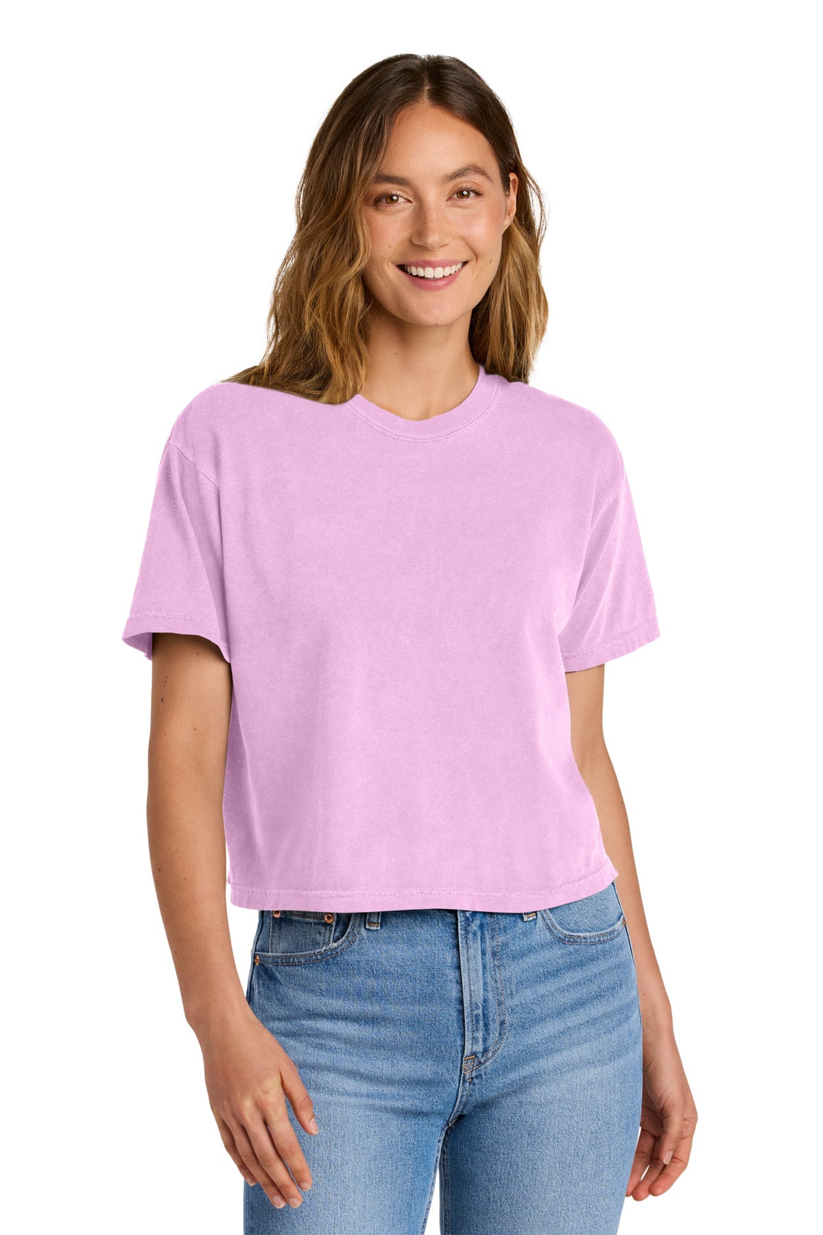 Comfort Colors Women's Heavyweight Boxy Tee 3023CL - Rose Quartz - front