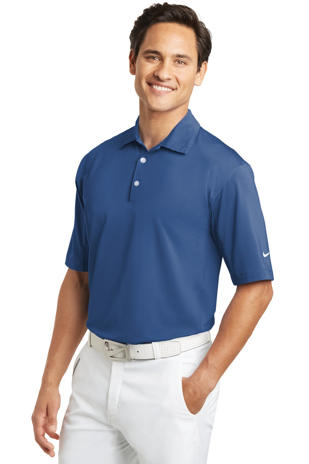 DISCONTINUED Nike Sphere Dry Diamond Polo. 354055 - Mountain Blue - three_q