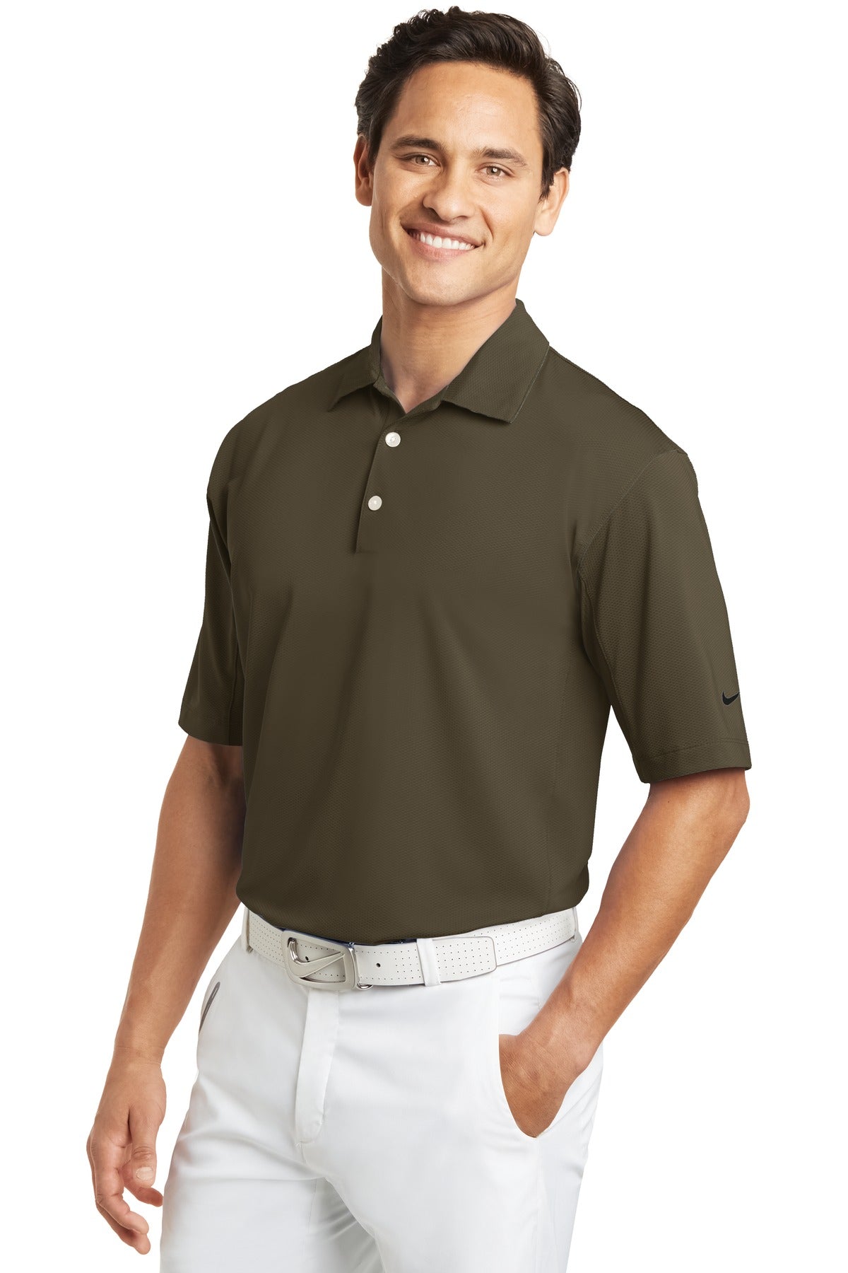 DISCONTINUED Nike Sphere Dry Diamond Polo. 354055 - Olive Khaki - three_q