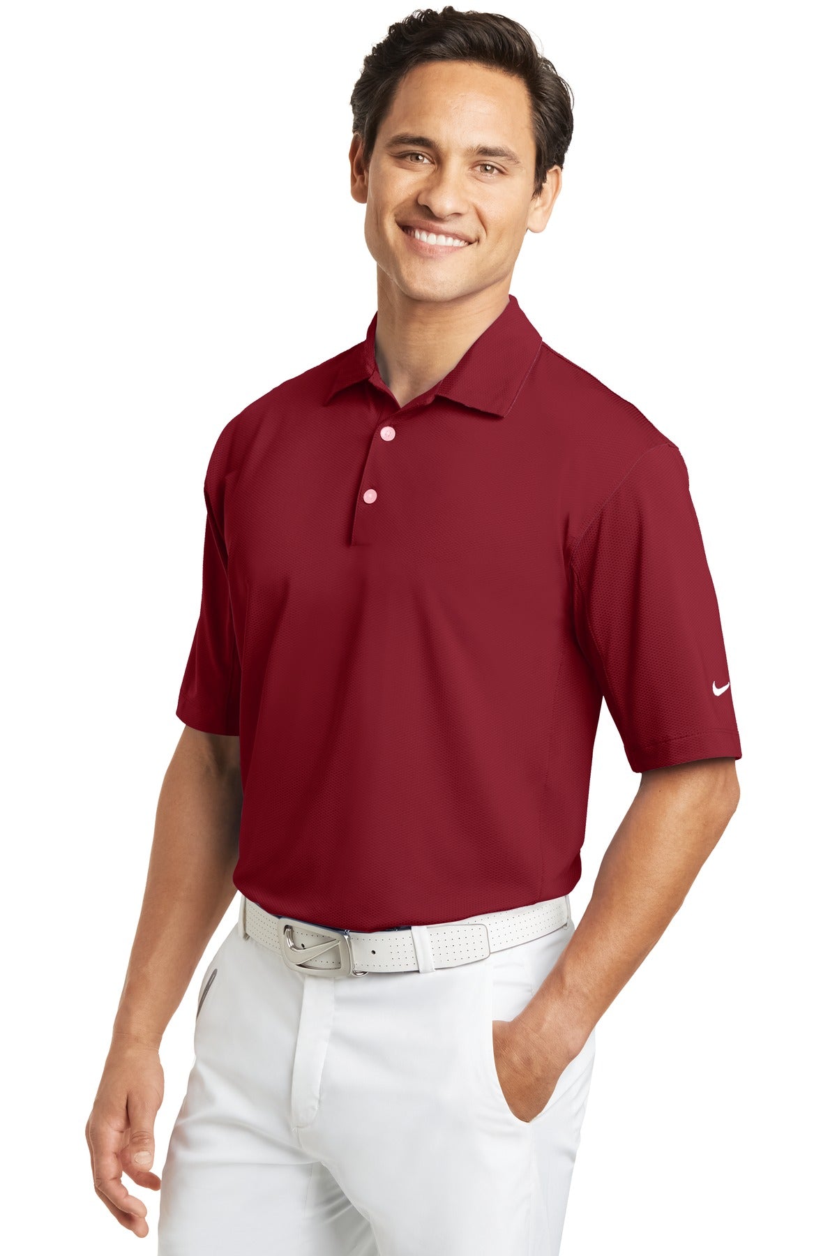 DISCONTINUED Nike Sphere Dry Diamond Polo. 354055 - Varsity Red - three_q
