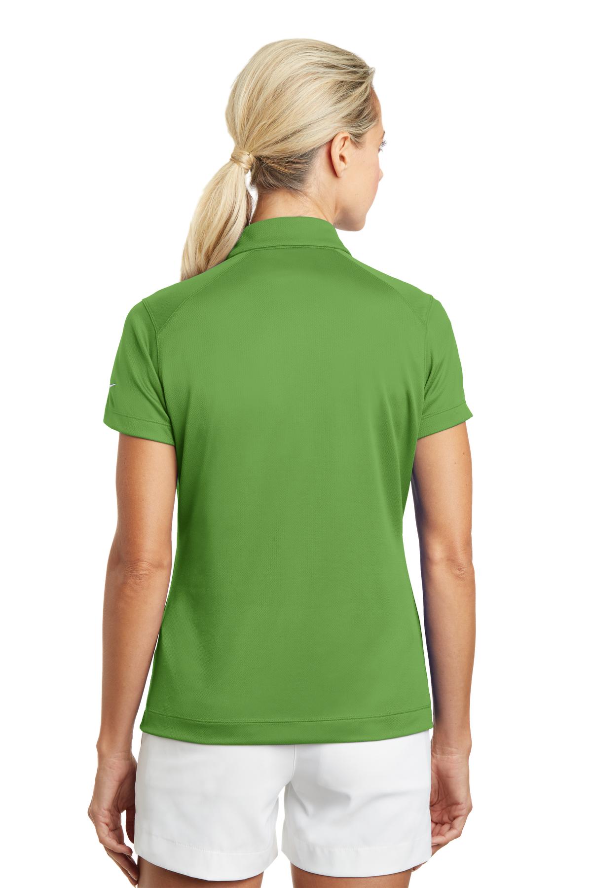 DISCONTINUED Nike Ladies Dri-FIT Pebble Texture Polo. 354064 - Chlorophyll - back