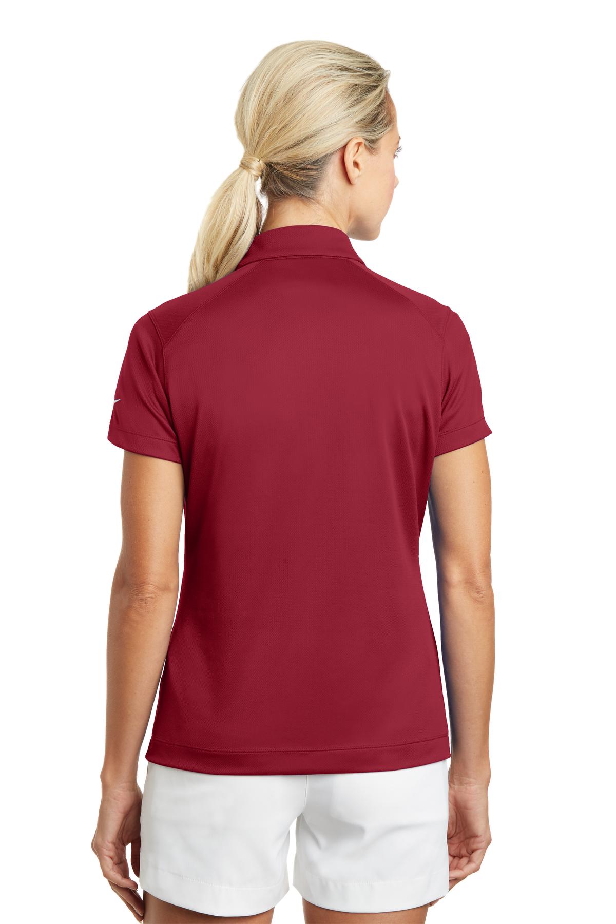DISCONTINUED Nike Ladies Dri-FIT Pebble Texture Polo. 354064 - Varsity Red - back
