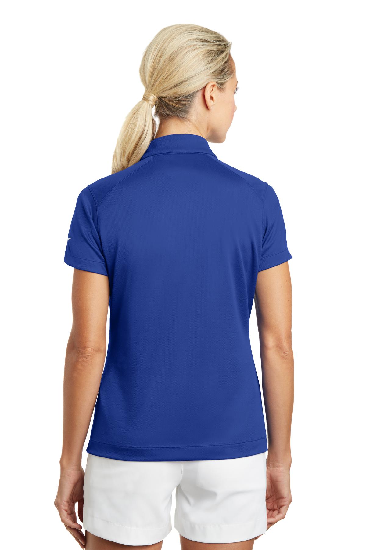DISCONTINUED Nike Ladies Dri-FIT Pebble Texture Polo. 354064 - Varsity Royal - back
