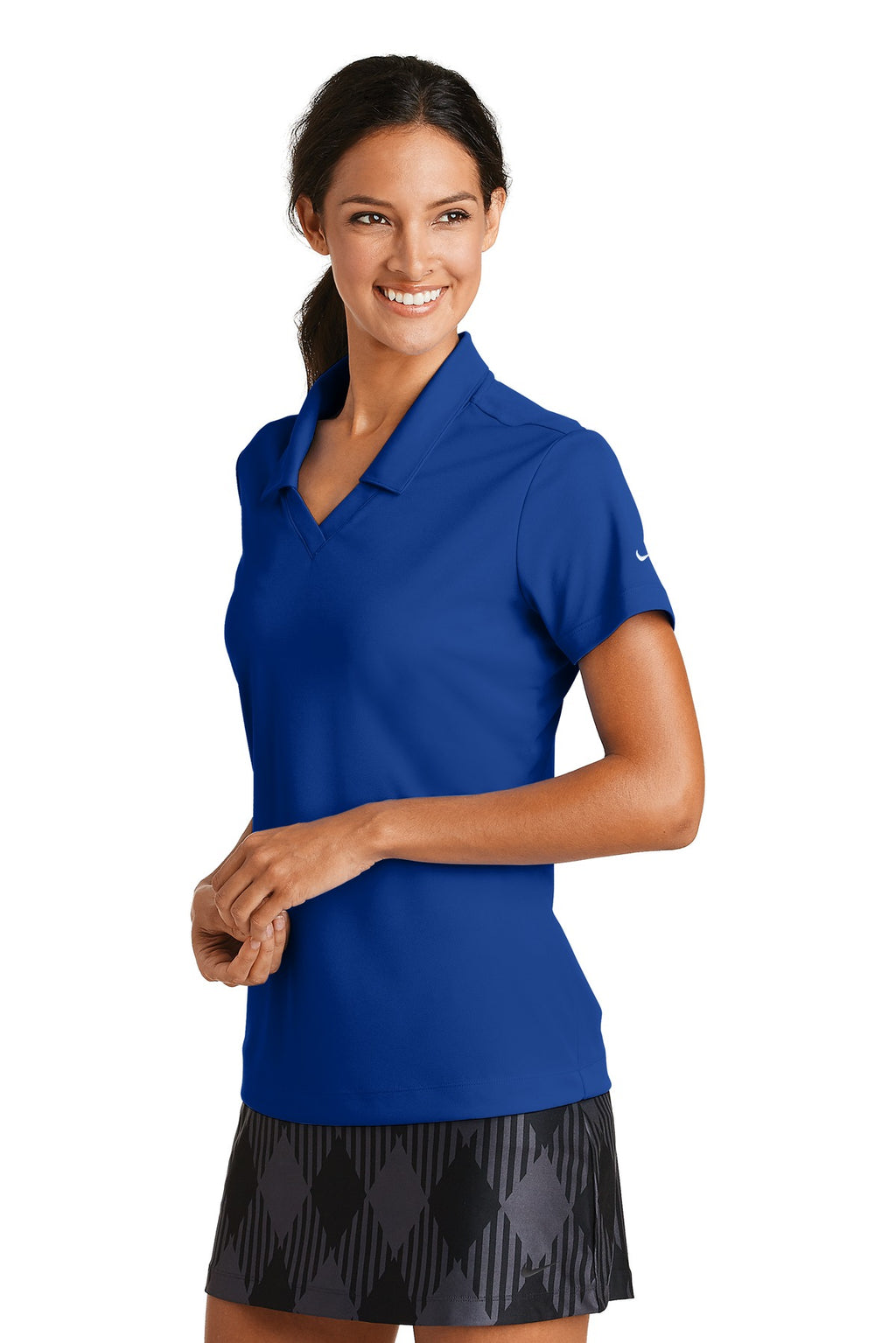 DISCONTINUED Nike Ladies Dri-FIT Micro Pique Polo. 354067 - Blue Sapphire - three_q