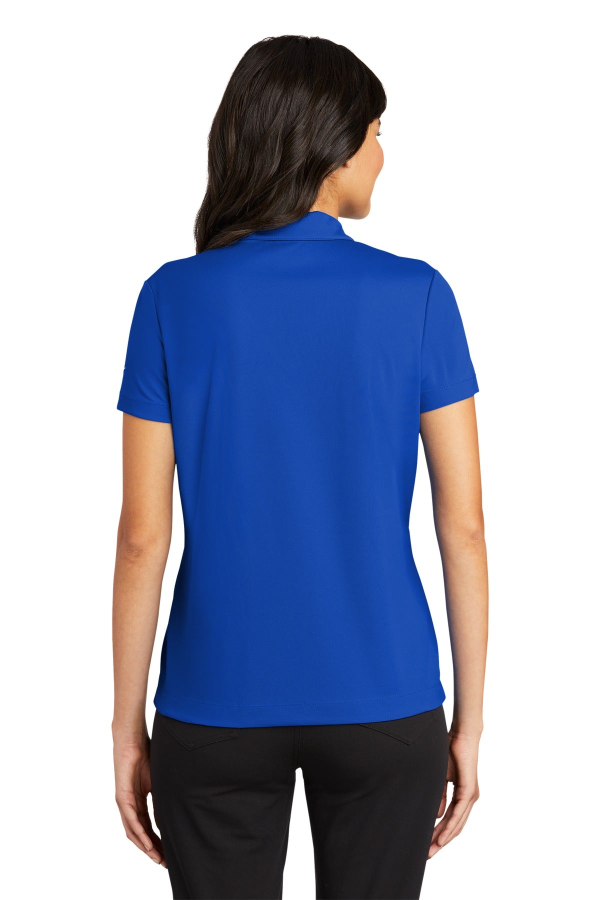 DISCONTINUED Nike Ladies Dri-FIT Micro Pique Polo. 354067 - Blue Sapphire - back