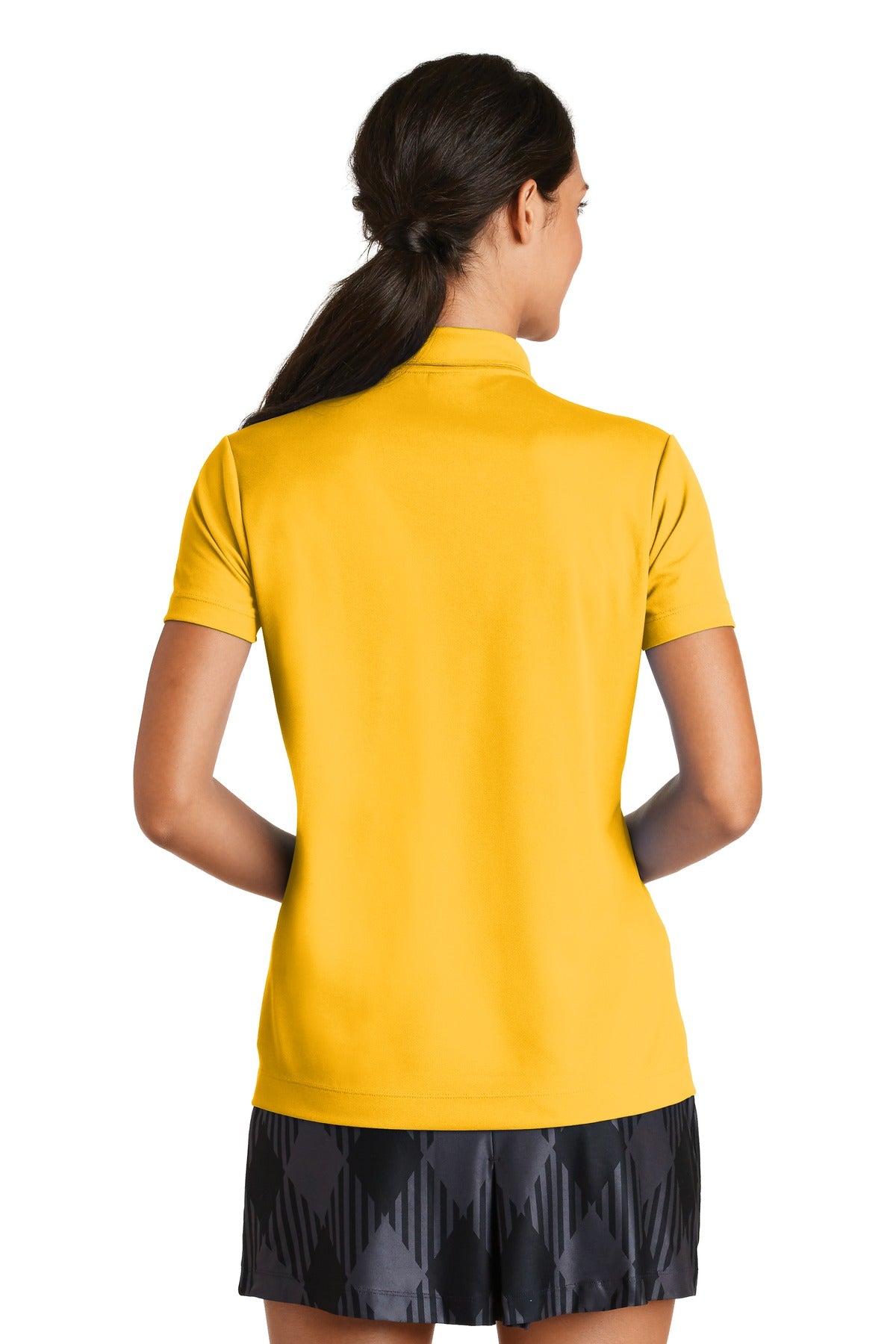 DISCONTINUED Nike Ladies Dri-FIT Micro Pique Polo. 354067 - University Gold - back