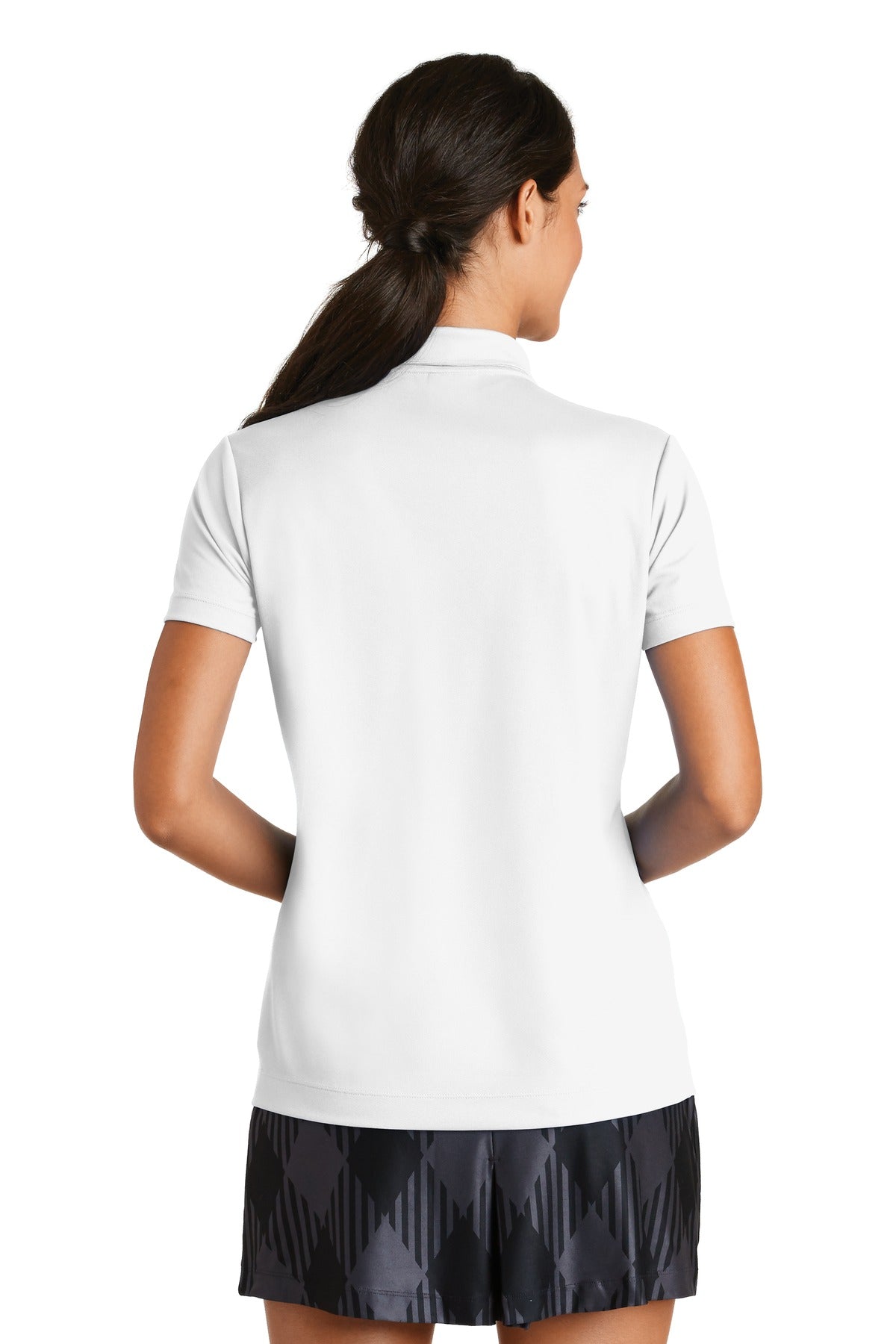 DISCONTINUED Nike Ladies Dri-FIT Micro Pique Polo. 354067 - White - back